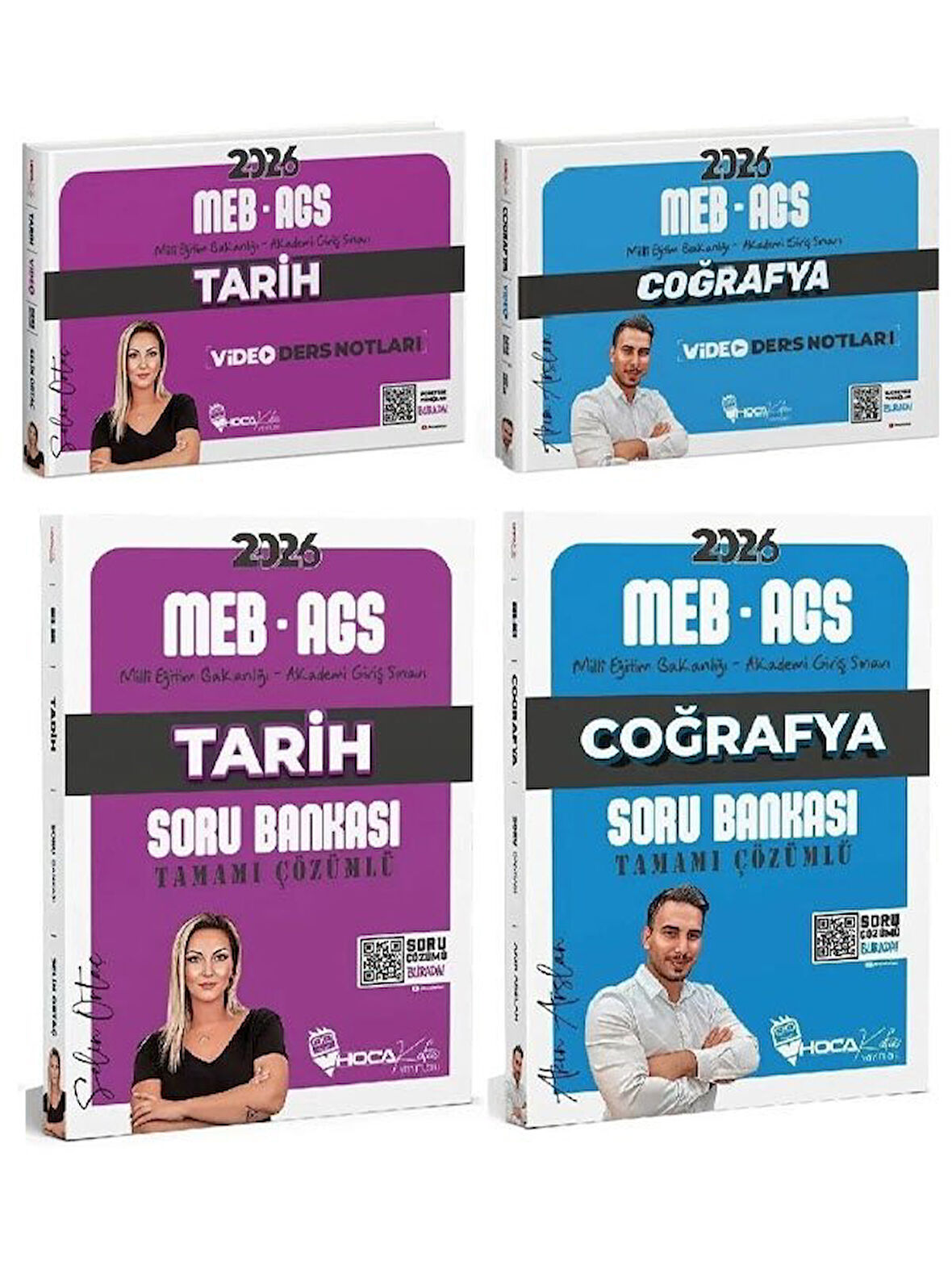 Hoca Kafası 2026 MEB-AGS Tarih + Coğrafya Video Ders Notları + Soru Bankası 4 lü Set 