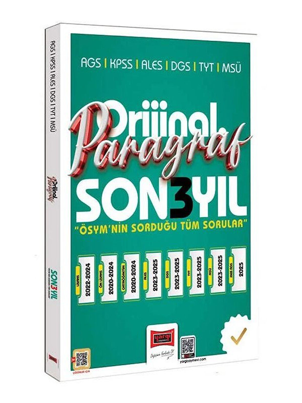 Yargı 2026 KPSS MEB-AGS ALES DGS TYT MSÜ Paragraf Orijinal Çıkmış Sorular Son 3 Yıl Çözümlü