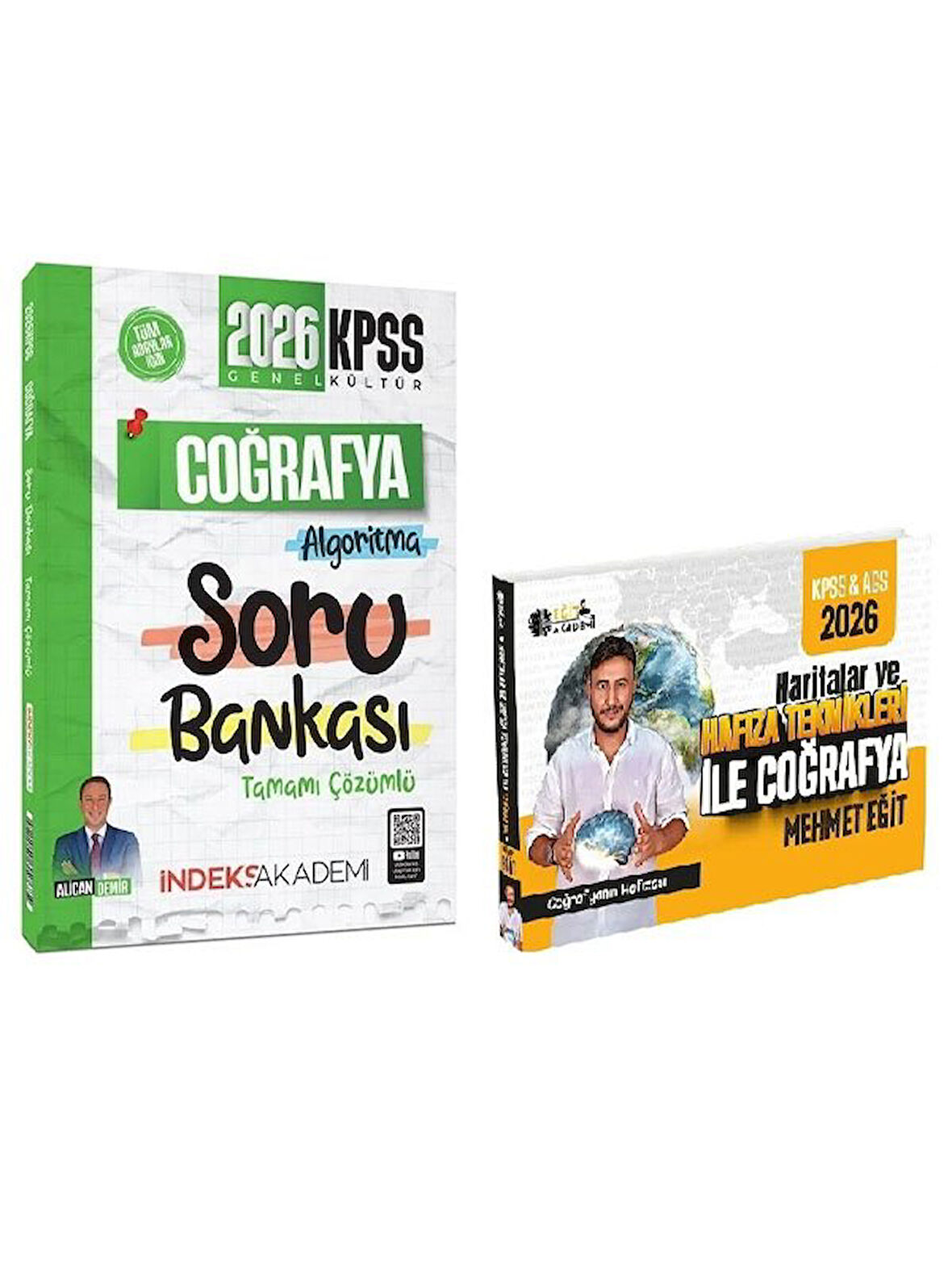 Eğit + İndeks 2026 KPSS Haritalar ve Hafıza Teknikleri ile Coğrafya + Soru Bankası 2 li Set