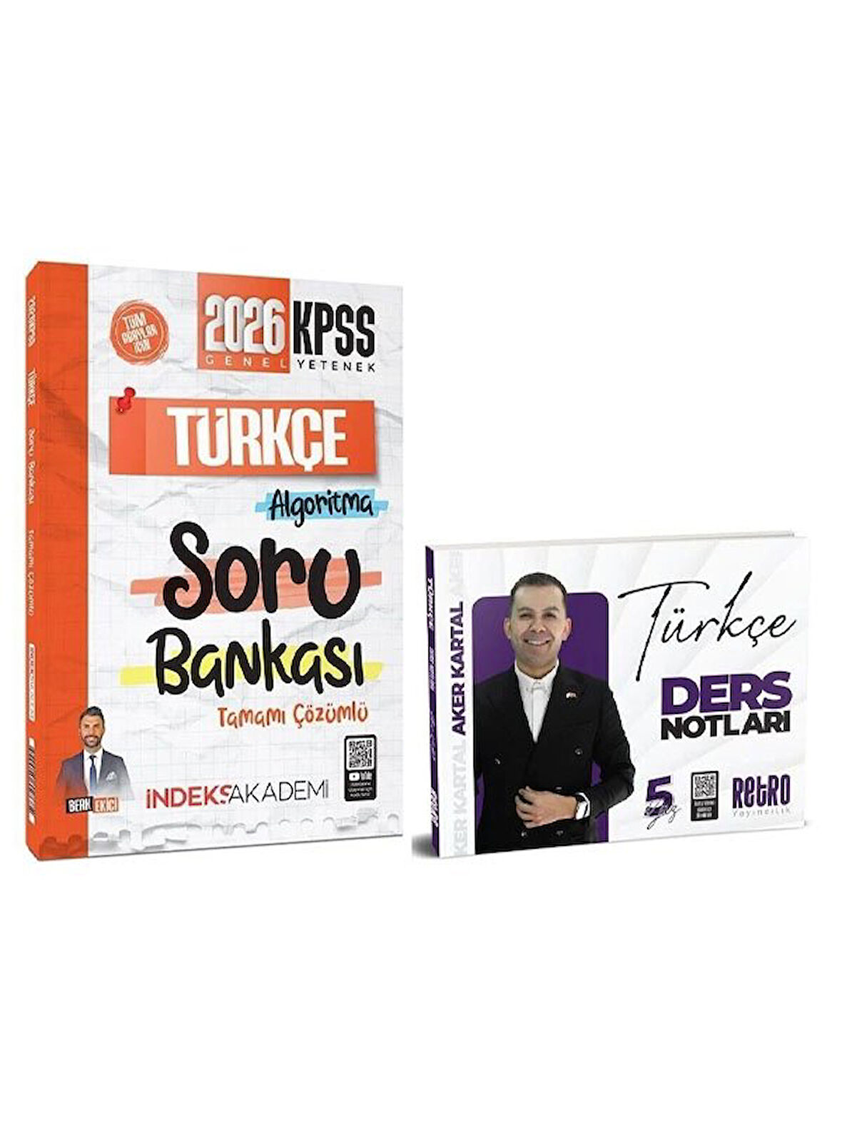 Retro + İndeks 2026 KPSS Türkçe 5Yüz Ders Notları + Soru Bankası 2 li Set