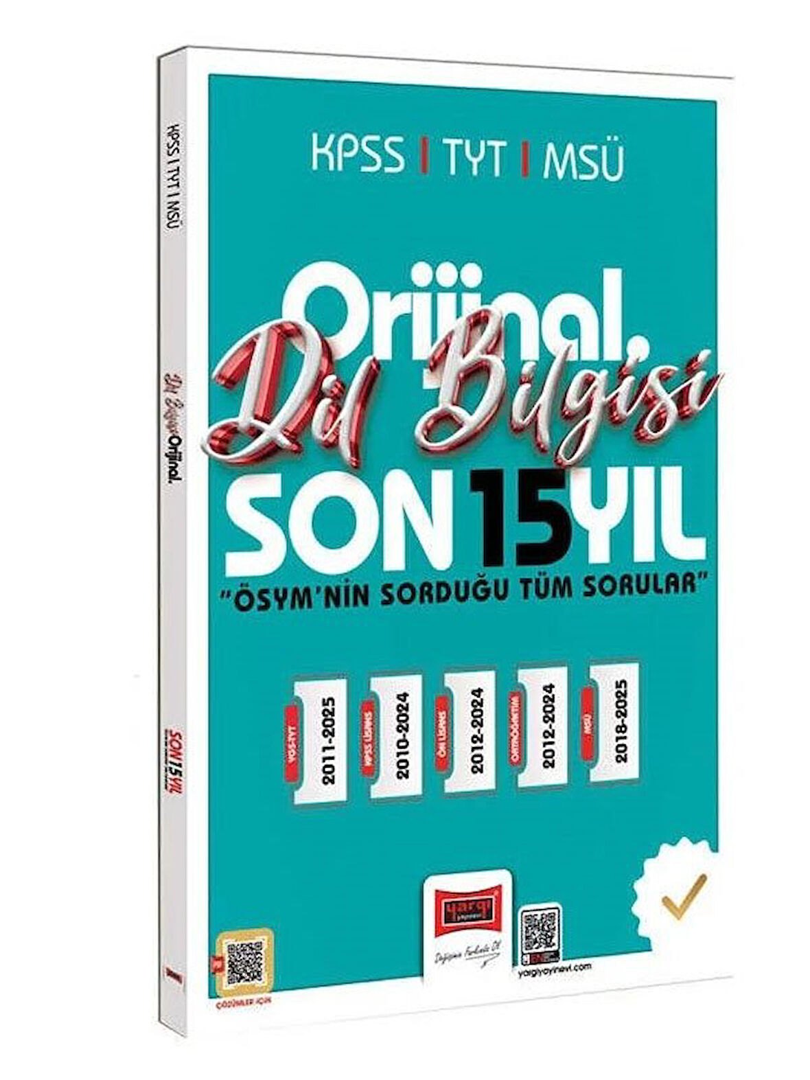 Yargı 2026 KPSS TYT MSÜ Dil Bilgisi Orijinal Çıkmış Sorular Son 15 Yıl Çözümlü 