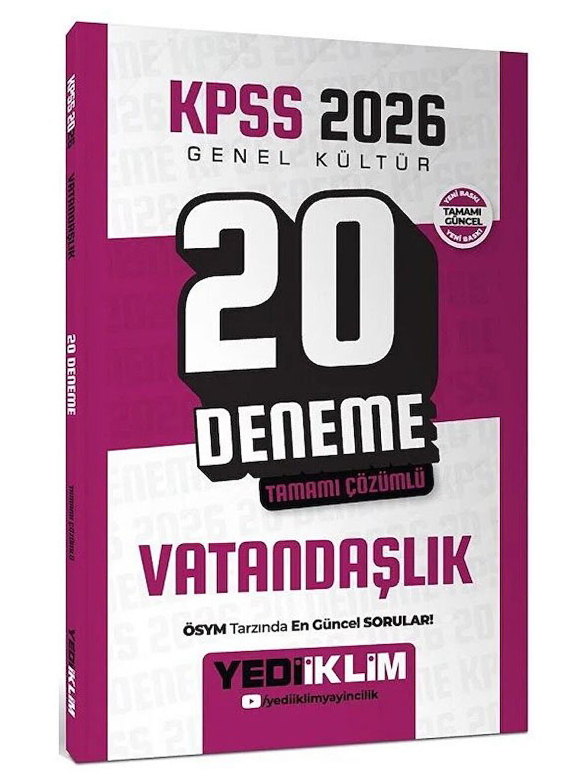 Yediiklim 2026 KPSS Vatandaşlık 20 Deneme Çözümlü
