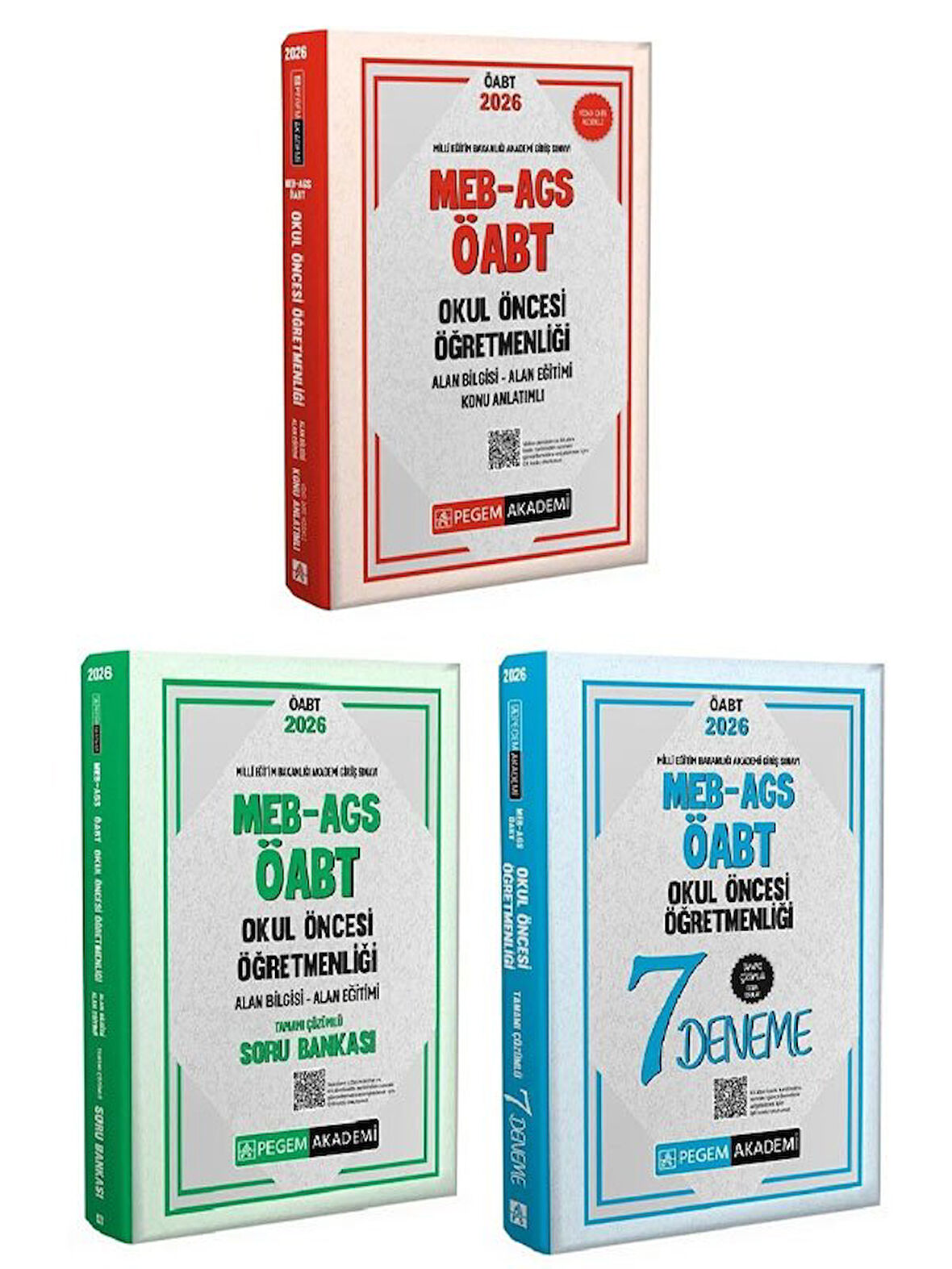 Pegem 2026 ÖABT MEB-AGS Okul Öncesi Öğretmenliği Konu Anlatımlı + Soru Bankası + 7 Deneme 3 lü Set 