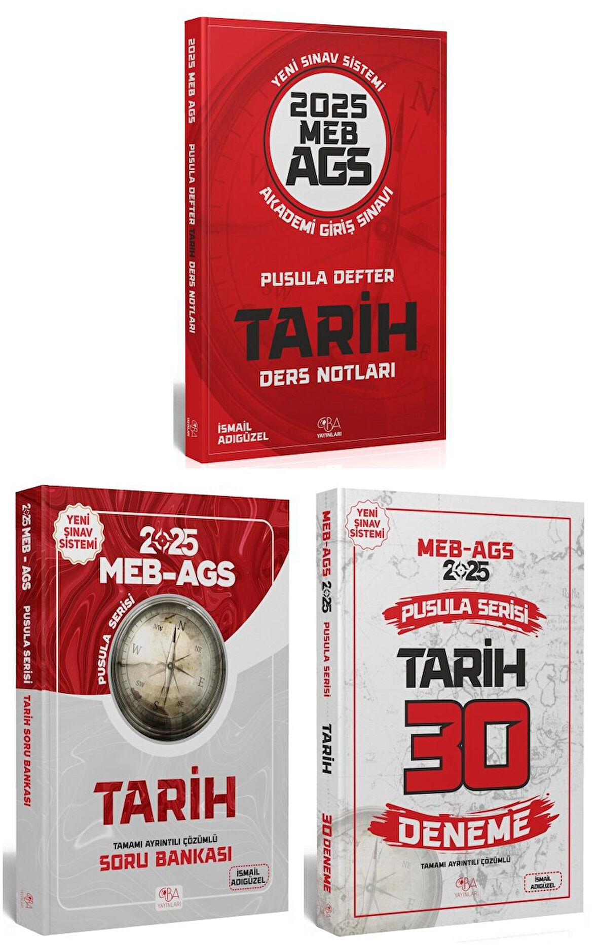 CBA Yayınları 2025 MEB-AGS Tarih Pusula Defter Ders Notları + Soru Bankası + 30 Deneme 3 lü Set - İsmail Adıgüzel CBA Yayınları