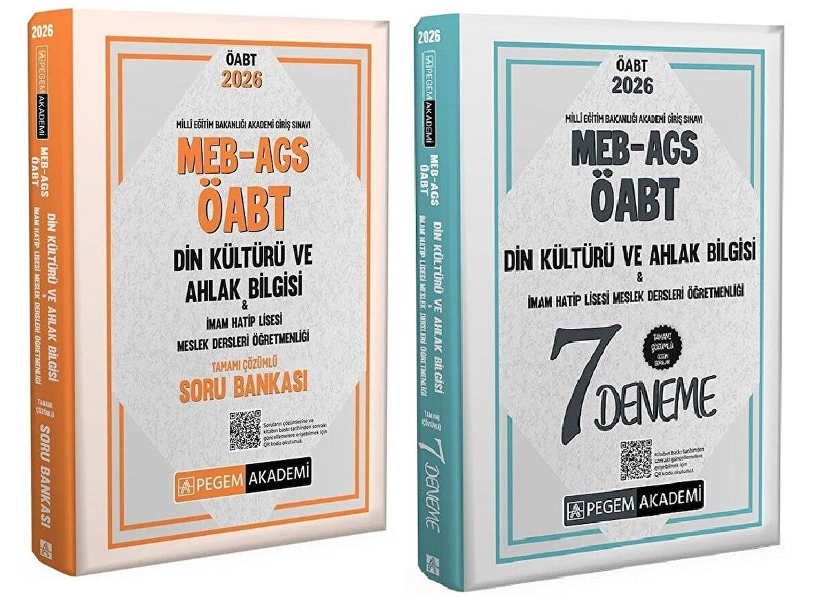 Pegem 2026 ÖABT MEB-AGS Din Kültürü Ahlak Bilgisi Öğretmenliği Soru Bankası + 7 Deneme 2 li Set Pegem Akademi Yayınları
