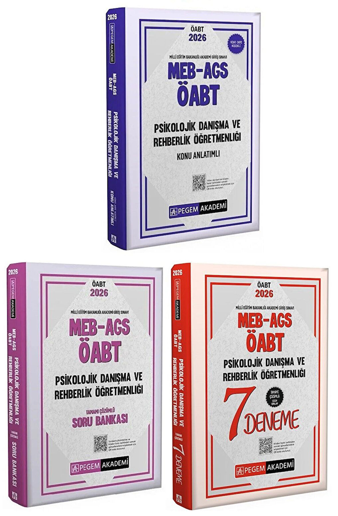 Pegem 2026 ÖABT MEB-AGS Psikolojik Danışma ve Rehber Öğretmenliği Konu Anlatımlı + Soru Bankası + 7 Deneme 3 lü Set Pegem Akademi Yayınları