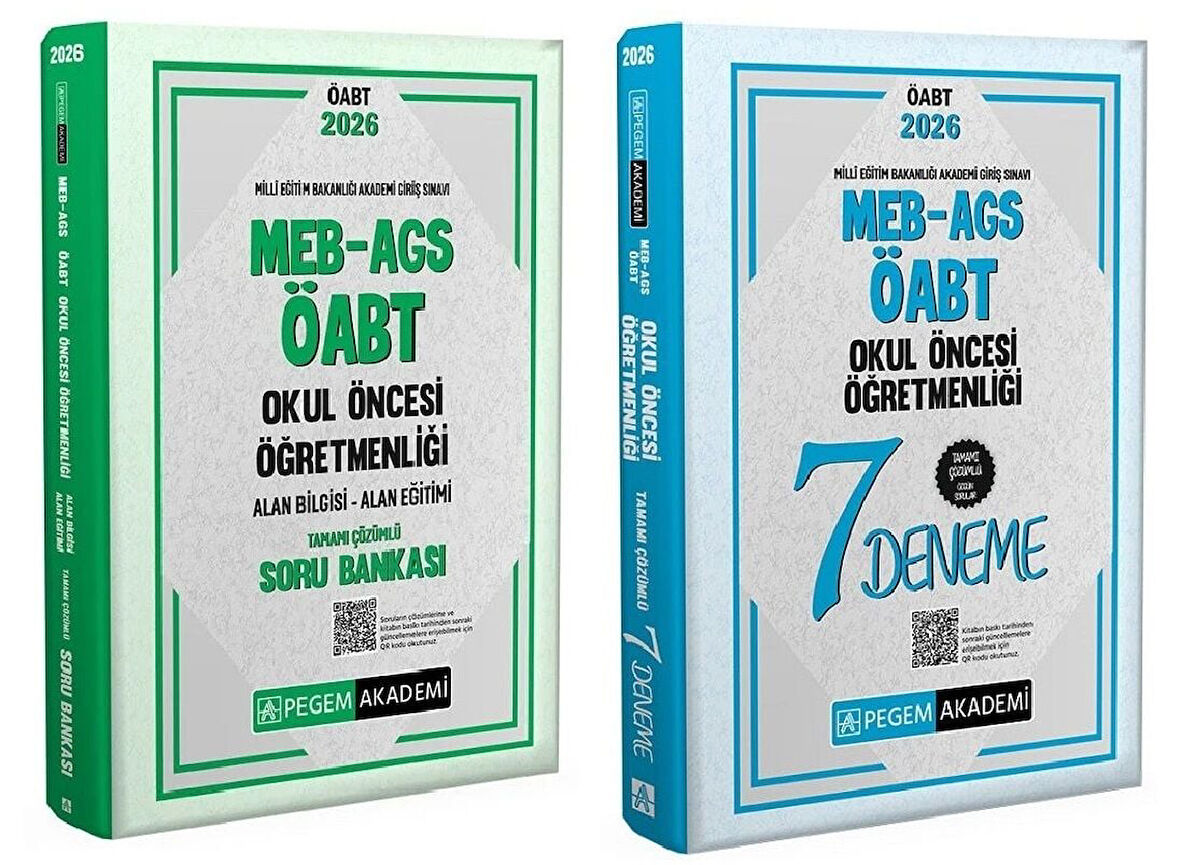 Pegem 2026 ÖABT MEB-AGS Okul Öncesi Öğretmenliği Soru Bankası + 7 Deneme 2 lİ Set Pegem Akademi Yayınları