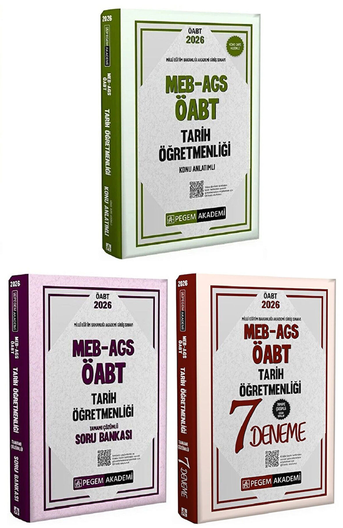 Pegem 2026 ÖABT MEB-AGS Tarih Öğretmenliği Konu + Soru Bankası + 7 Deneme 3 lü Set Pegem Akademi Yayınları