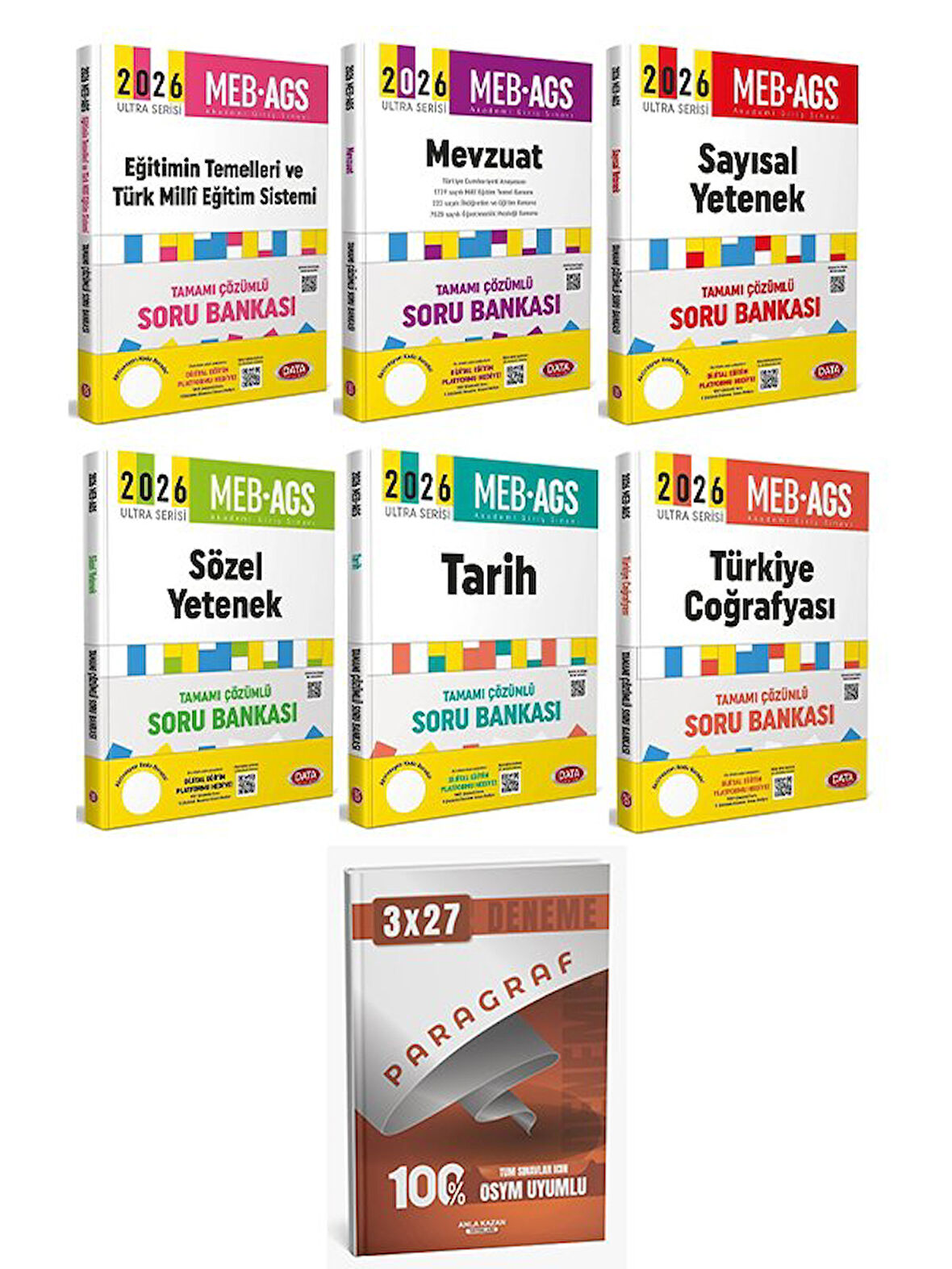 Data 2026 MEB-AGS Tüm Dersler Soru Bankası 6 lı Set Anla Kazan Paragraf