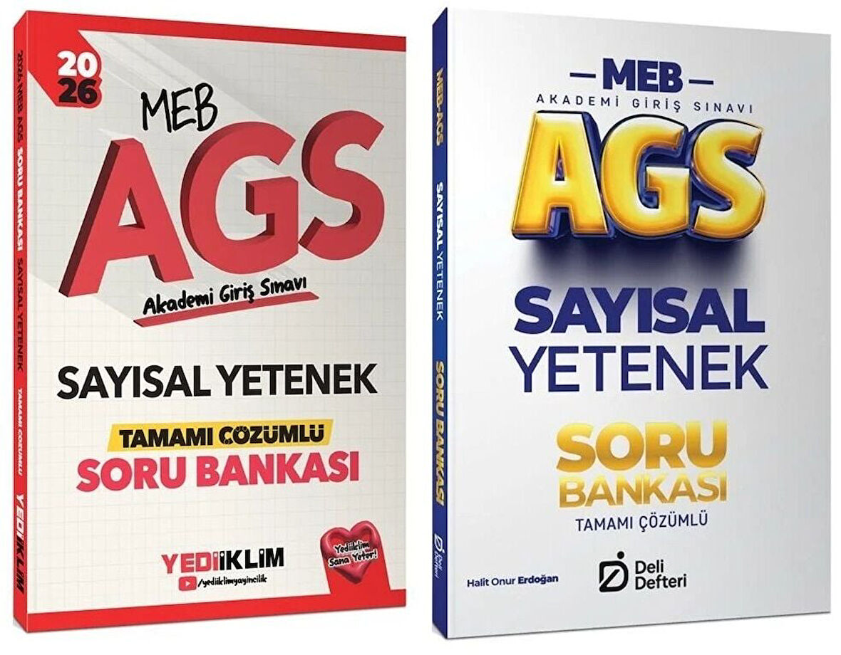 Yediiklim + Deli Defteri 2026 MEB-AGS Sayısal Yetenek Soru Bankası 2 li Set Yediiklim + Deli Defteri Yayınları