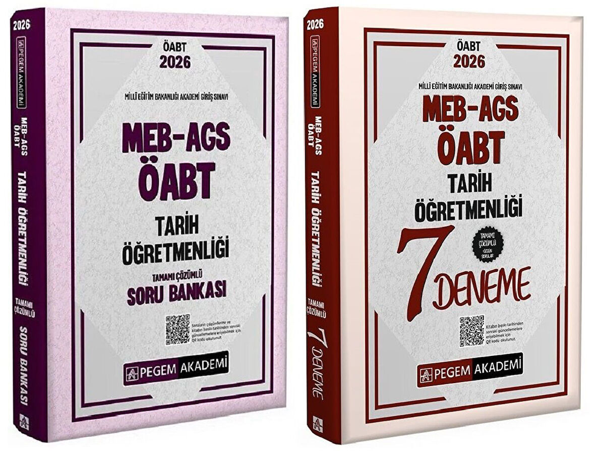 Pegem 2026 ÖABT MEB-AGS Tarih Öğretmenliği Soru Bankası + 7 Deneme 2 li Set Pegem Akademi Yayınları