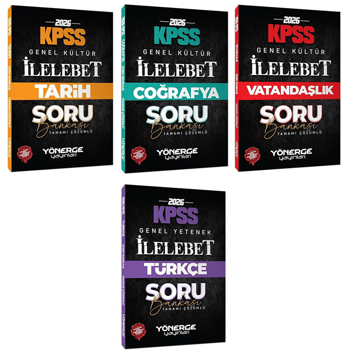 Yönerge 2026 KPSS Tarih + Coğrafya + Vatandaşlık + Türkçe İlelebet Soru Bankası 4 lü Set Yönerge Yayınları
