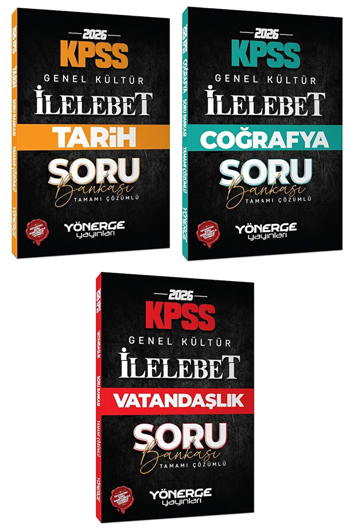 Yönerge 2026 KPSS Tarih + Coğrafya + Vatandaşlık İlelebet Soru Bankası 3 lü Set Yönerge Yayınları