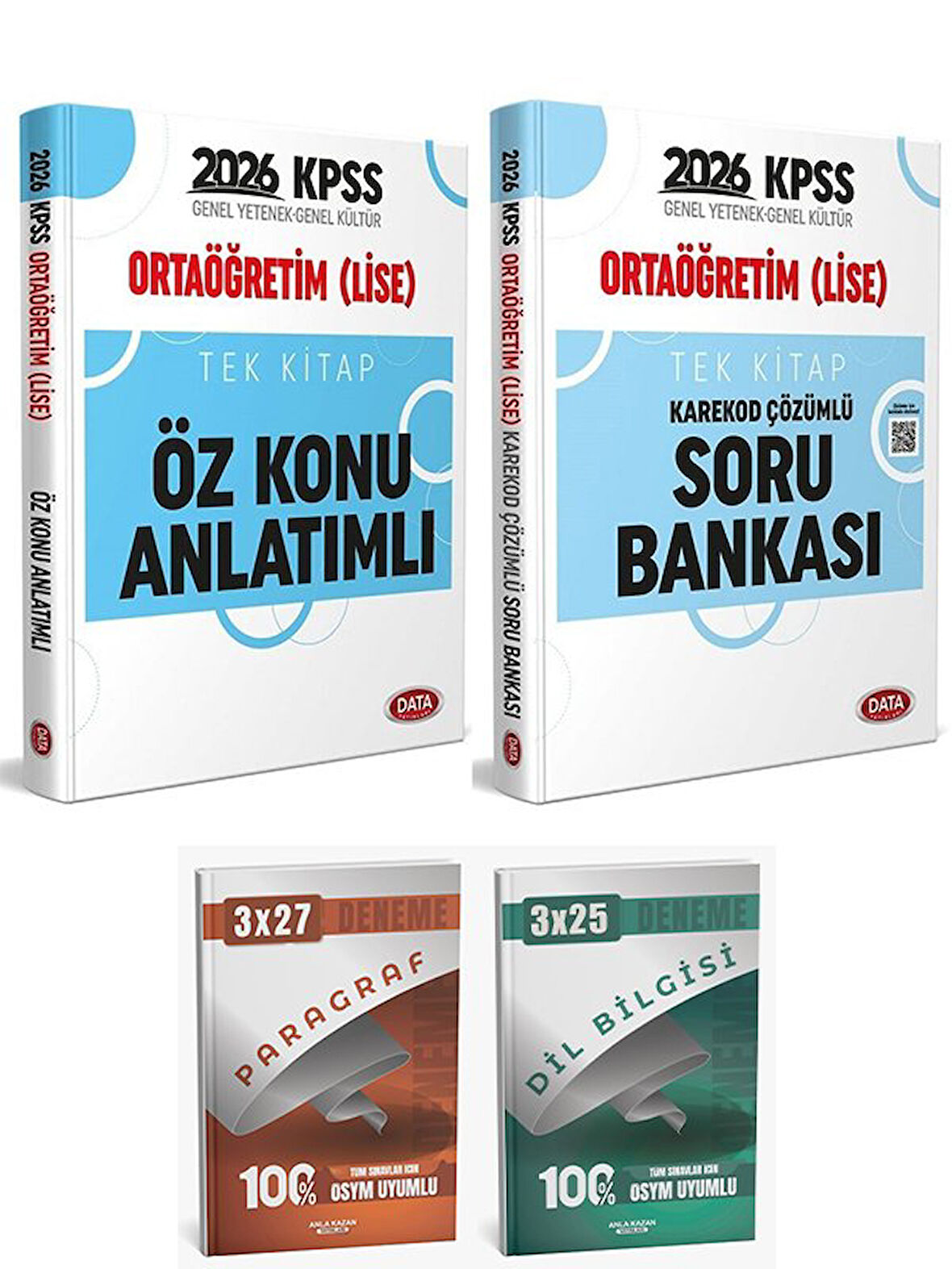 Data 2026 KPSS Ortaöğretim Lise Öz Konu Anlatımlı + Soru Bankası 2 li Set Anla Kazan Paragraf