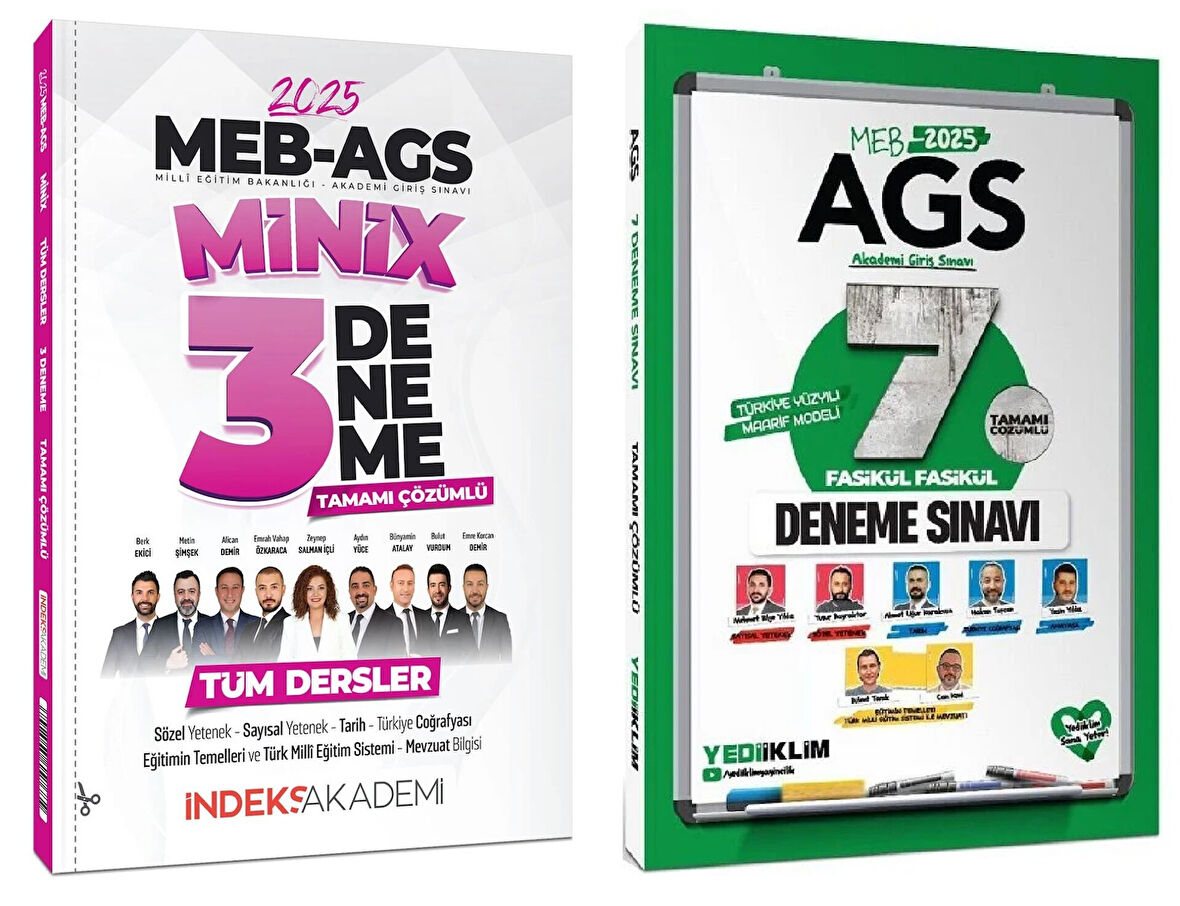 Yediiklim + İndeks 2025 MEB-AGS 7+3 Deneme 2 li Set Yediiklim + İndeks Akademi Yayınları