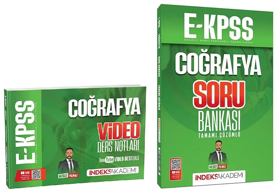 İndeks Akademi 2026 EKPSS Coğrafya Video Ders Notları + Soru Bankası 2 li Set - Mesut Yılmaz İndeks Akademi Yayıncılık