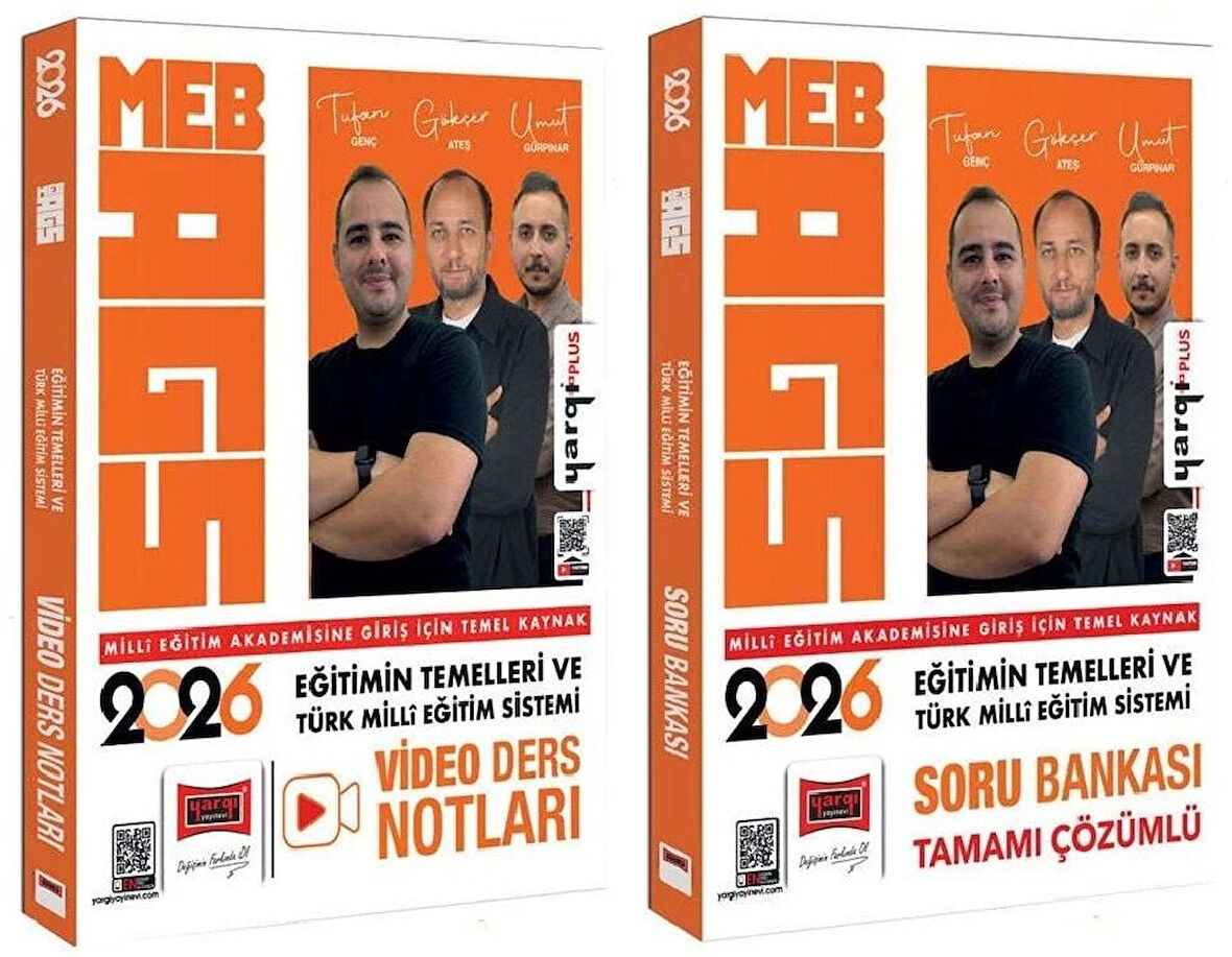 Yargı 2026 MEB-AGS Eğitimin Temelleri ve Türk Milli Eğitim Sistemi Video Ders Notları + Soru Bankası 2 li Set - Tufan Genç Yargı Yayınları