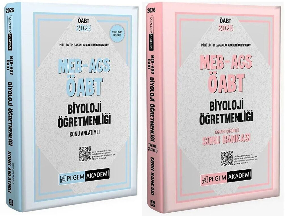 Pegem 2026 ÖABT MEB-AGS Biyoloji Öğretmenliği Konu Anlatımlı + Soru bankası 2 li Set Pegem Akademi Yayınları