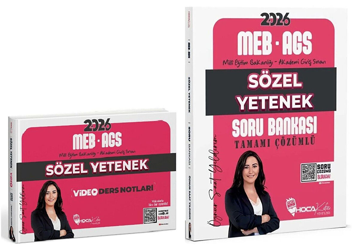 Hoca Kafası 2026 MEB-AGS Sözel Yetenek Video Ders Notları + Soru Bankası 2 li Set - Öznur Saat Yıldırım Hoca Kafası Yayınları