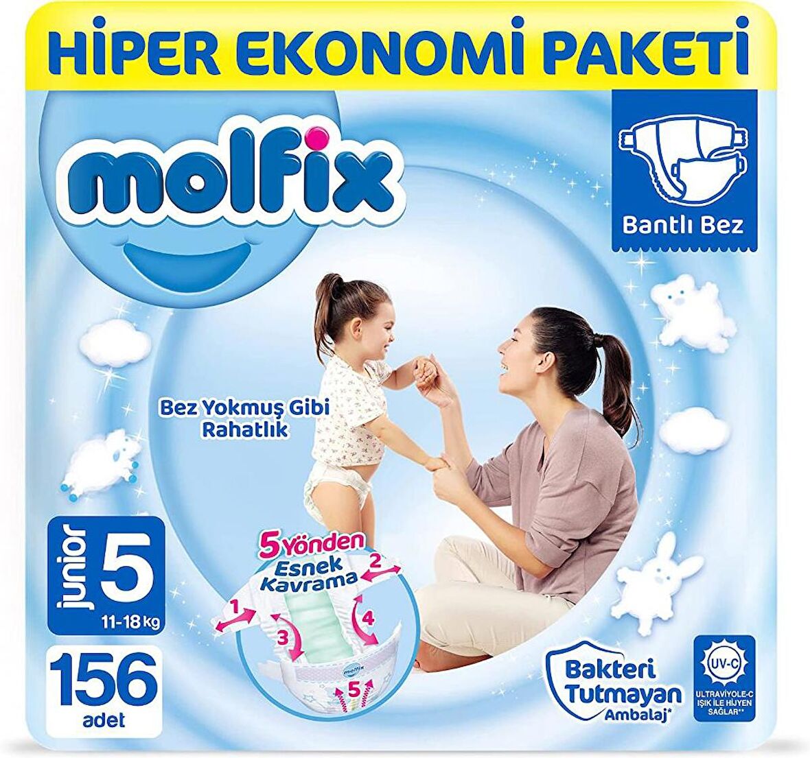 Molfix 5 Numara Junior 156'lı Bel Bantlı Bez