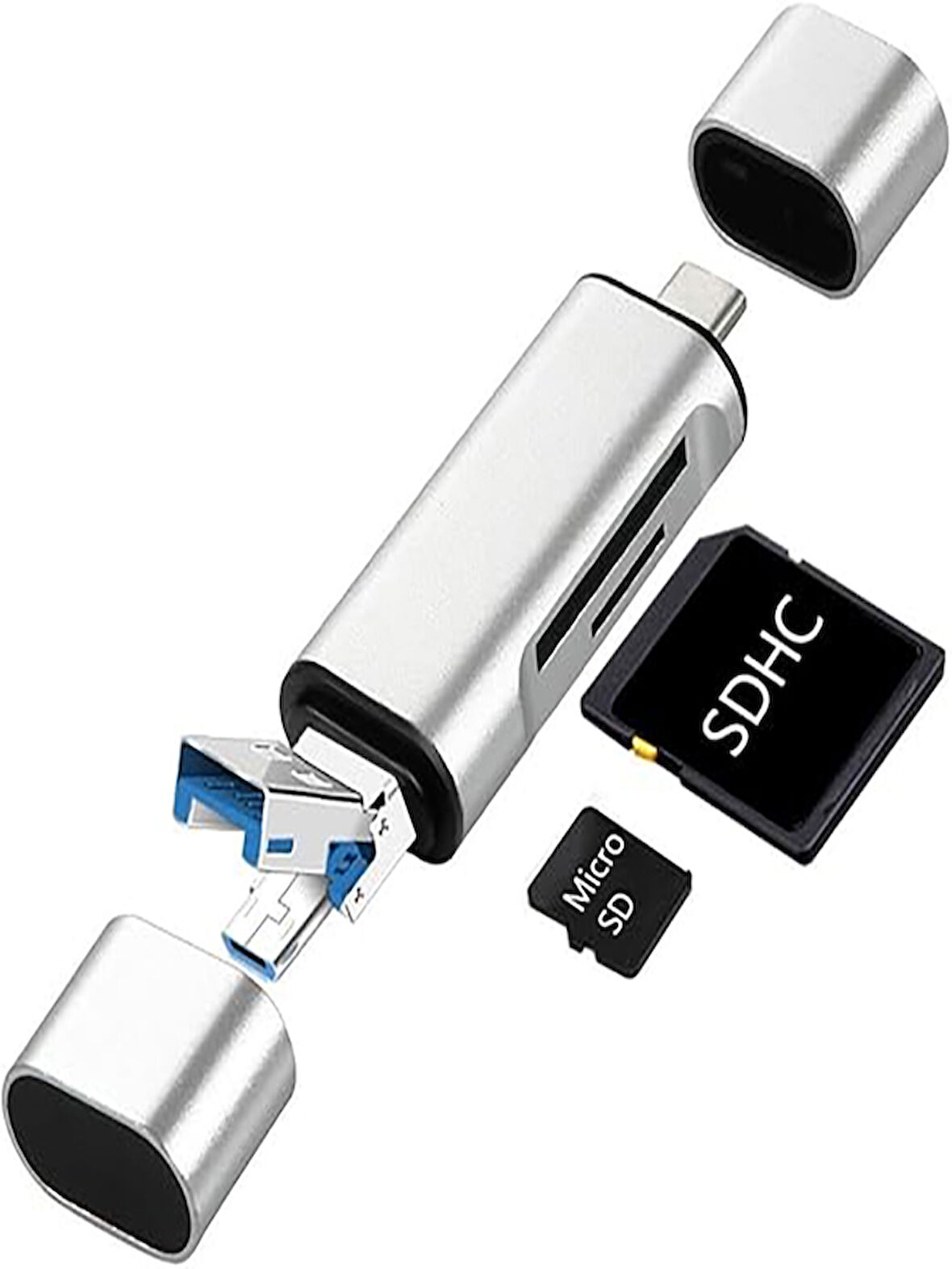 Type-C Usb Micro Sd Kart Okuyucu Çevirici Dönüştürücü Adaptör PC, Dizüstü, Tablet, Telefon Uyumlu