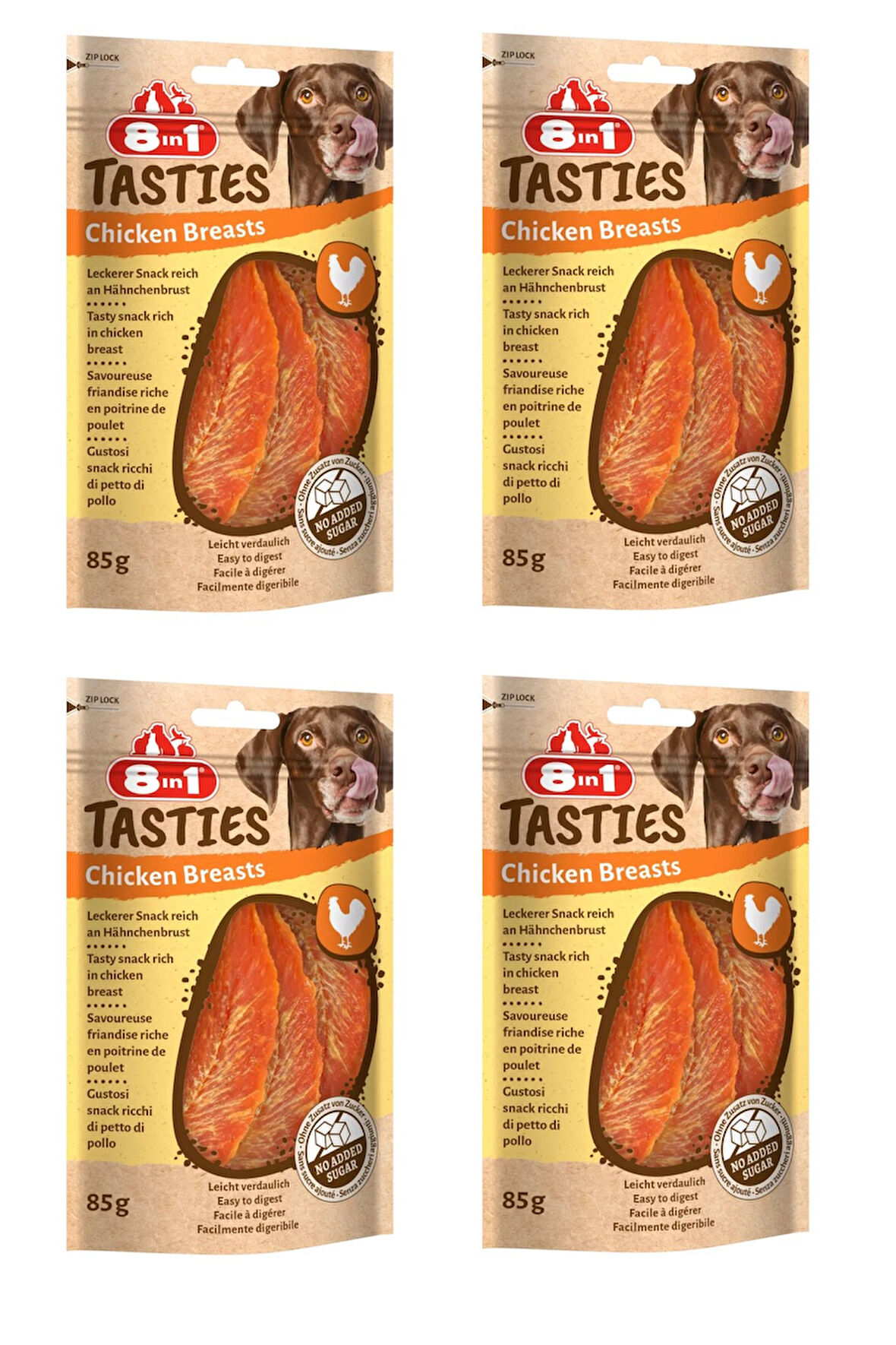 8in1 Tasties Chicken Breasts  Tavuk Göğüslü Köpek Ödülü 85 Gr. X 4 Adet