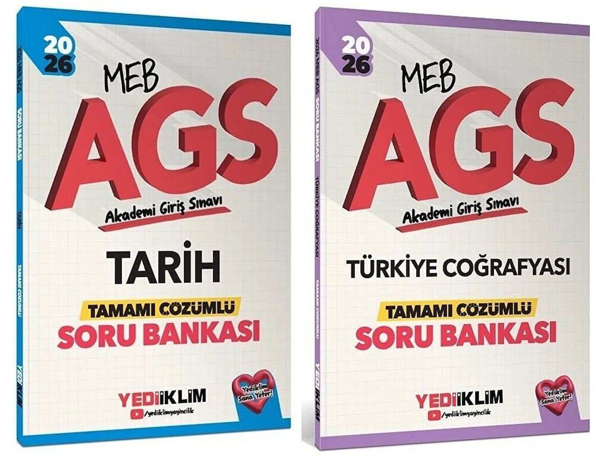 Yediiklim 2026 MEB-AGS Tarih + Türkiye Coğrafyası Soru Bankası 2 li Set Yediiklim Yayınları