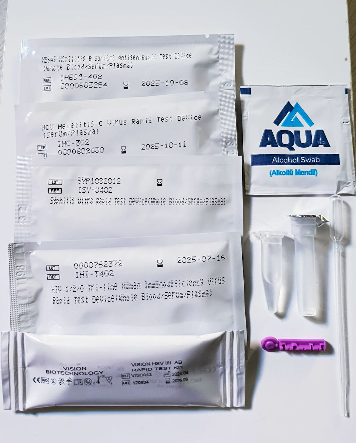 Rastmed Cybh - Cinsel Yolla Bulaşan Hastalıklar Testi 6 lı  Test -Hiv-Aids, Sifilis, Hcv , Hbsag