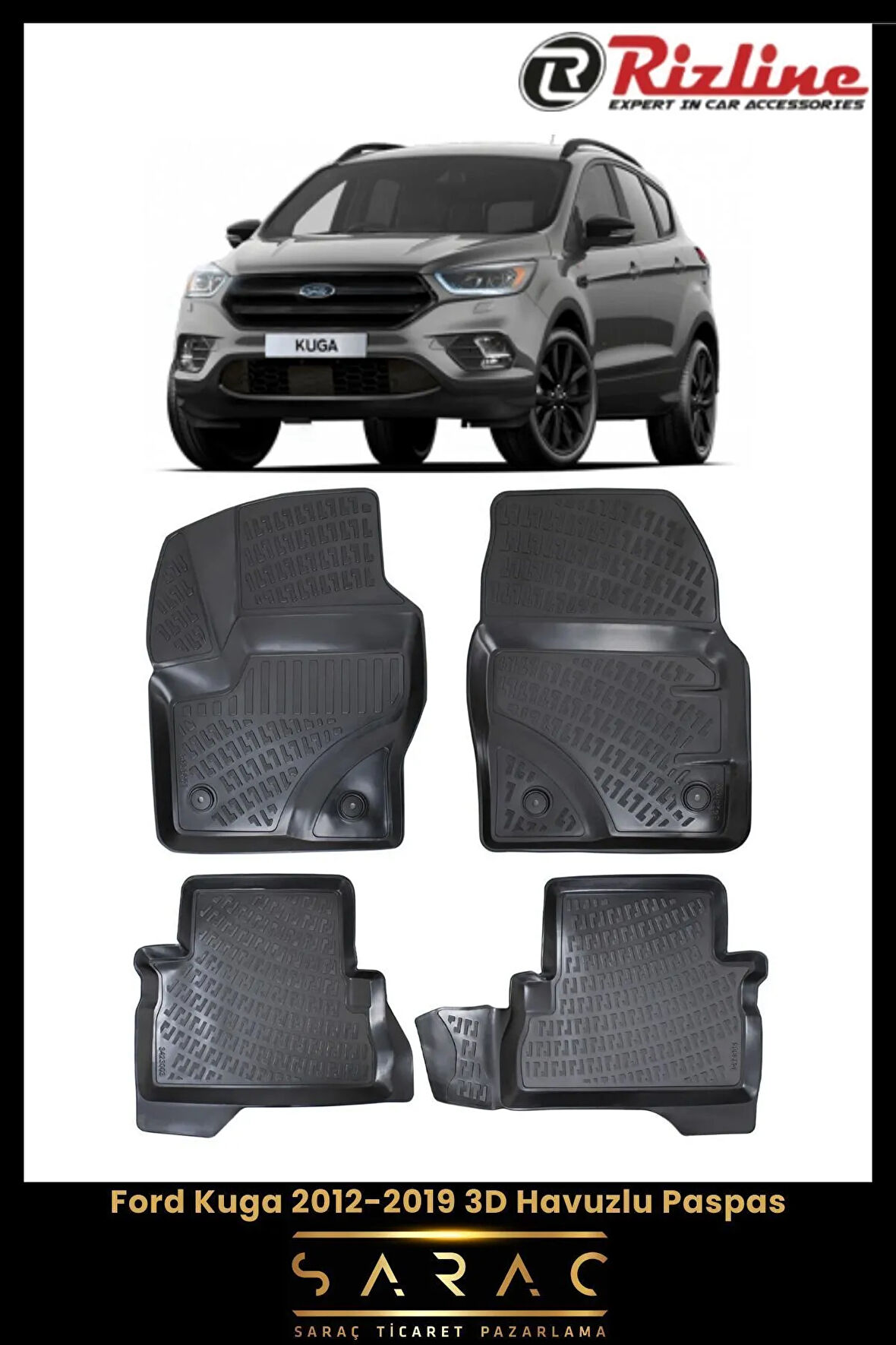 Rizline Ford Kuga 2017 Model 3D Havuzlu Paspas