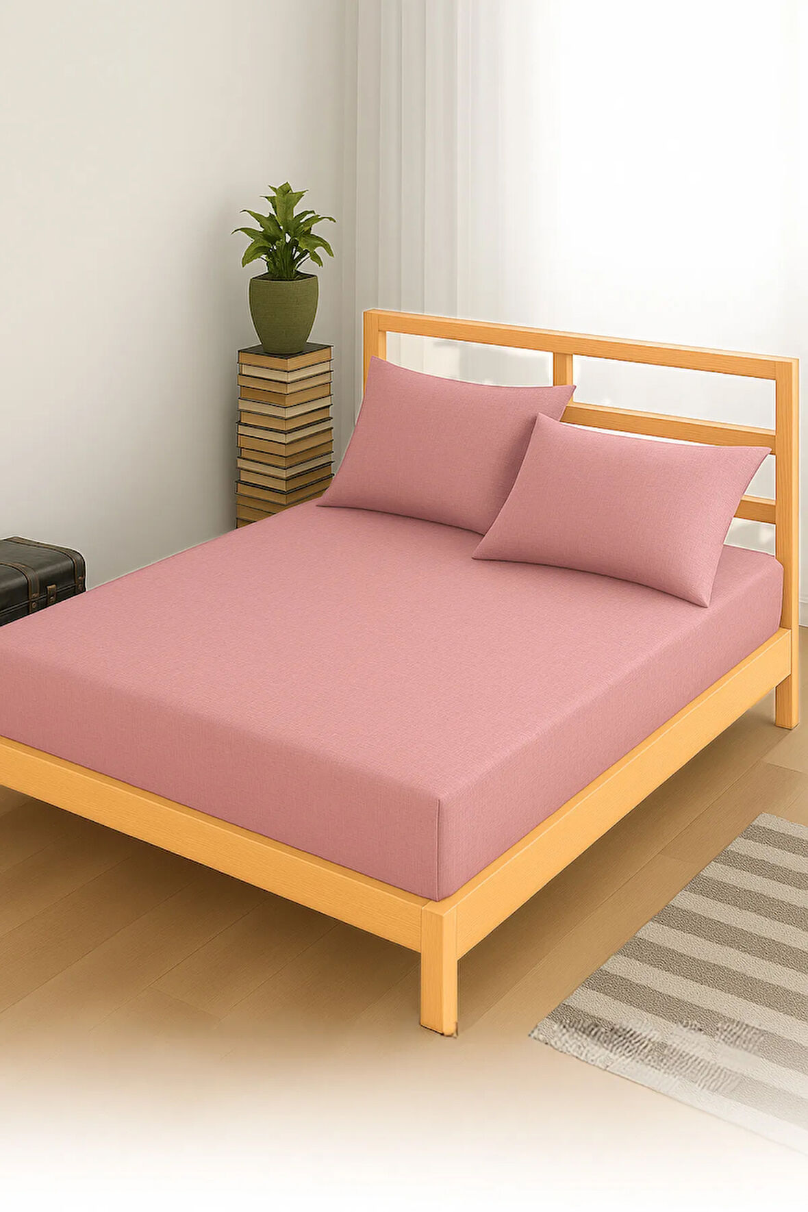 Adelya Gri Lastikli Çarşaf Takımı (YASTIK KILIFLI) Tek Kişilik Veya Çift Kişilik