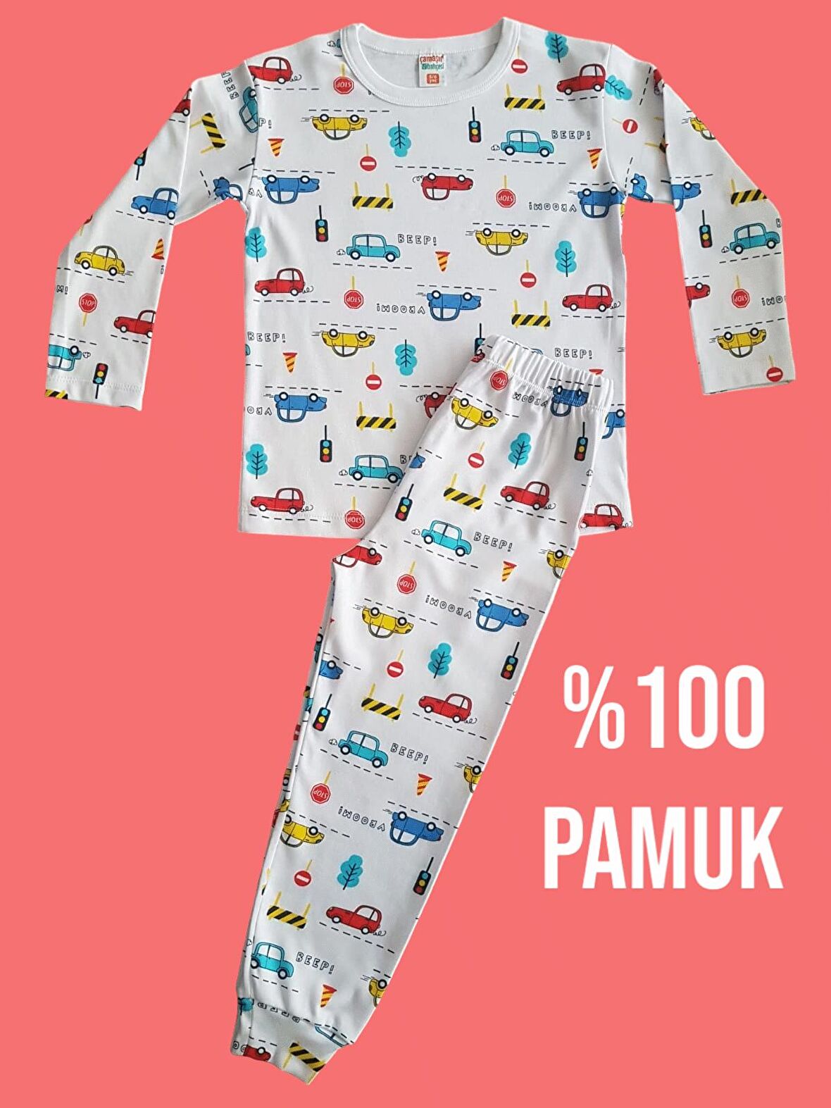 Uzun Kollu Desenli Çocuk Pijama Takım #baskılıçocukpijamatakım #çamaşırbahçesi #uzunkollupijamatakım