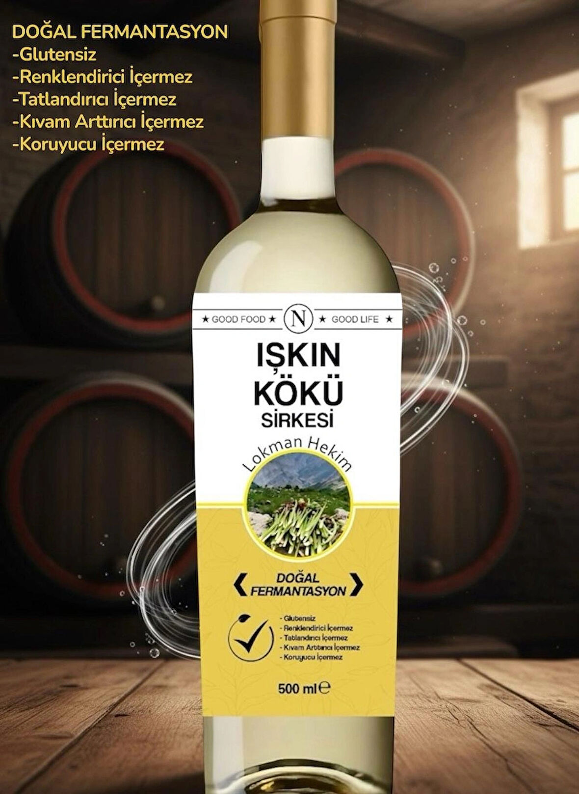 Hekim Işkın (Işgın) Kökü Sirkesi 500 ml