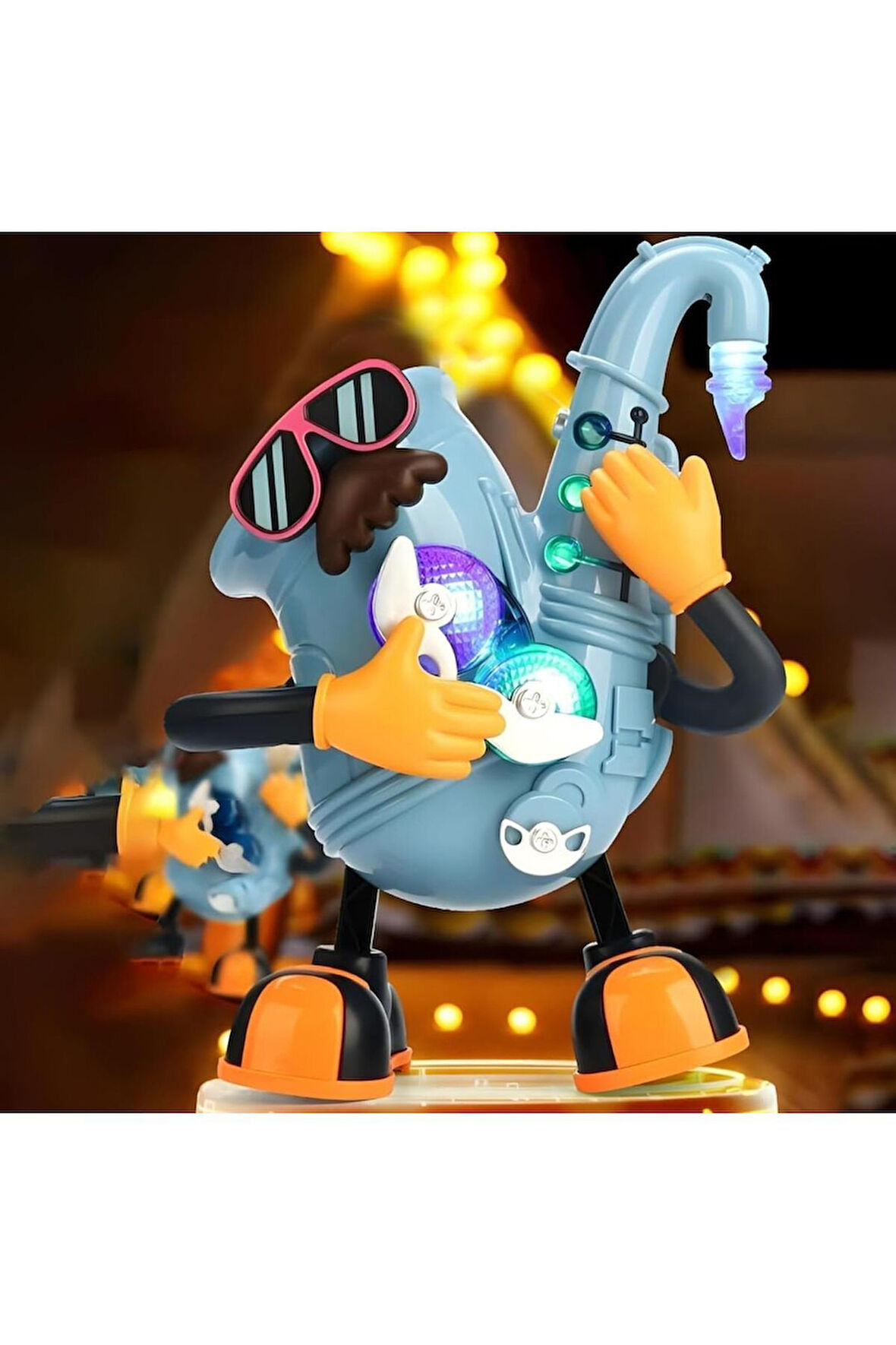 Oyuncak Robot Dans Eden Sesli Işıklı Robot Saksafon Çalan Sevimli Robot Müzikli Robot Mr. Rock