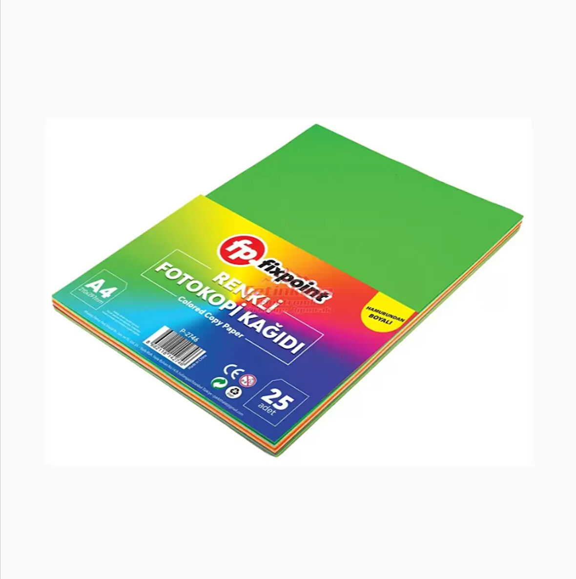 25 Adet Renkli A4 Fotokopi Kağıdı 5 Renk