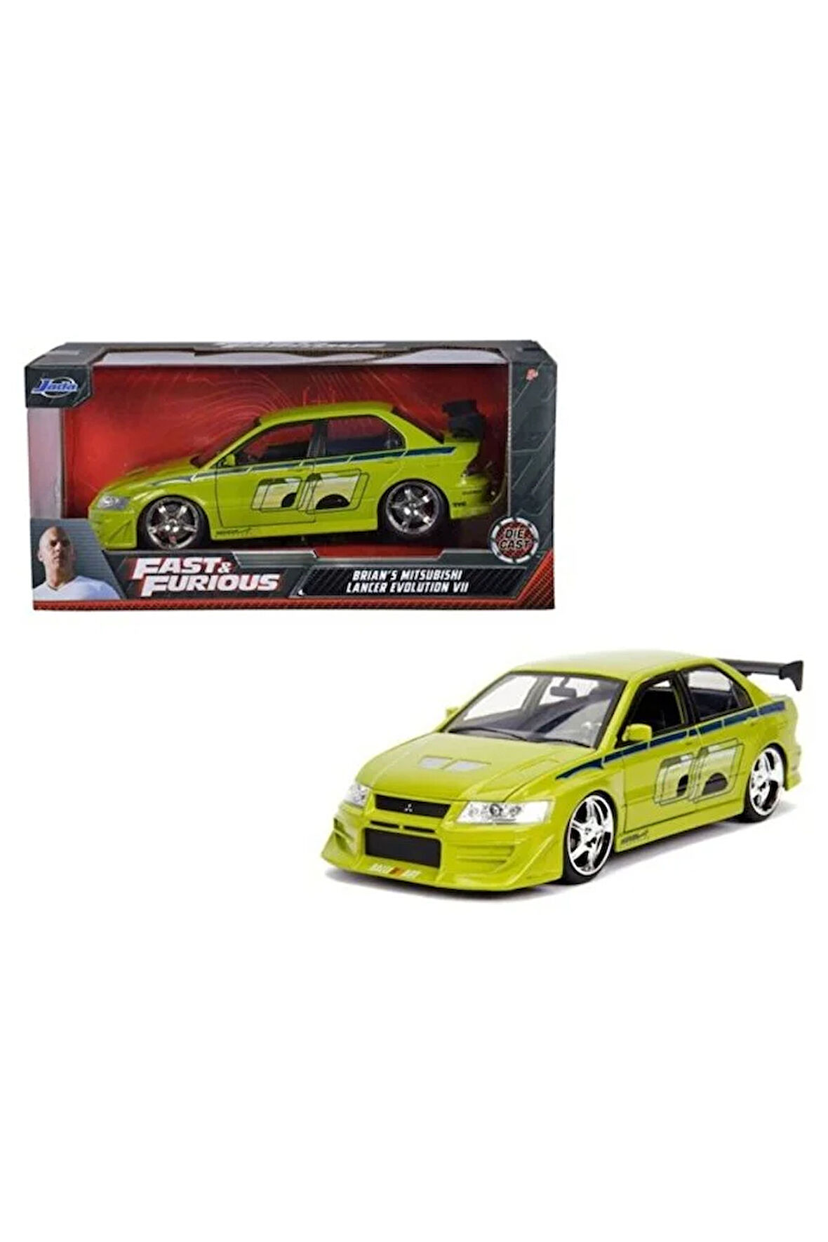 Diecast Mitsubishi Lancer Evolution Hızlı ve Öfkeli Fast & Furious 2002 Brian Mitsubishi Lancer VII