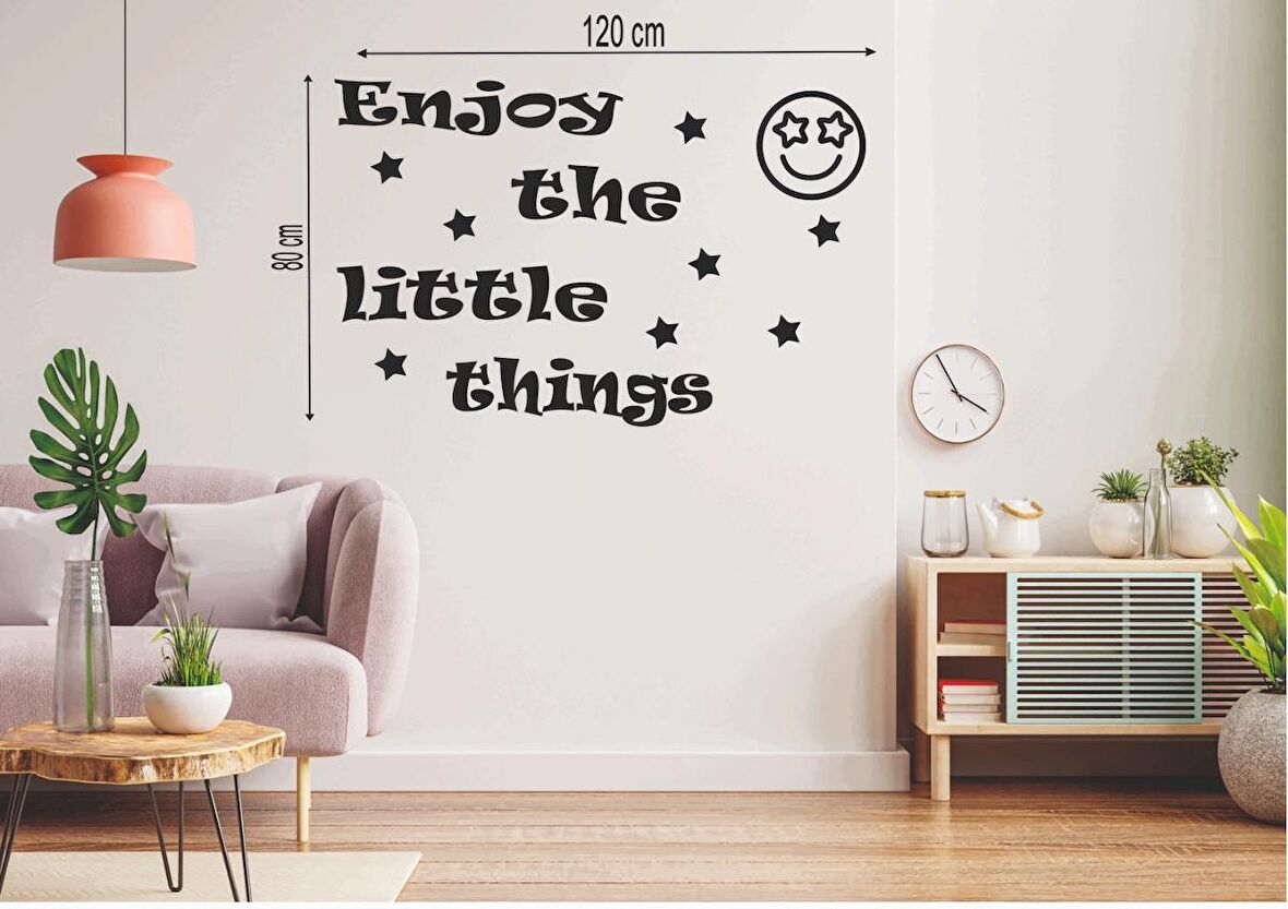 Leylaser  120*80 cm  Enjoy the Little Things Ahşap Duvar Yazısı