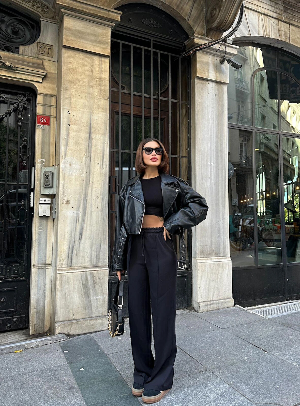 Siyah - Gipeli Palazzo Pantolon