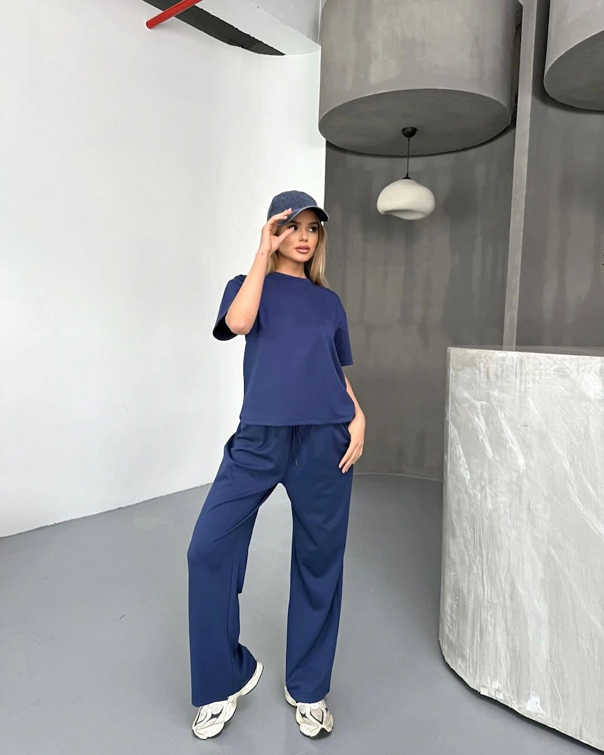 Lacivert - Cupra Kısa Kollu Modal Takım