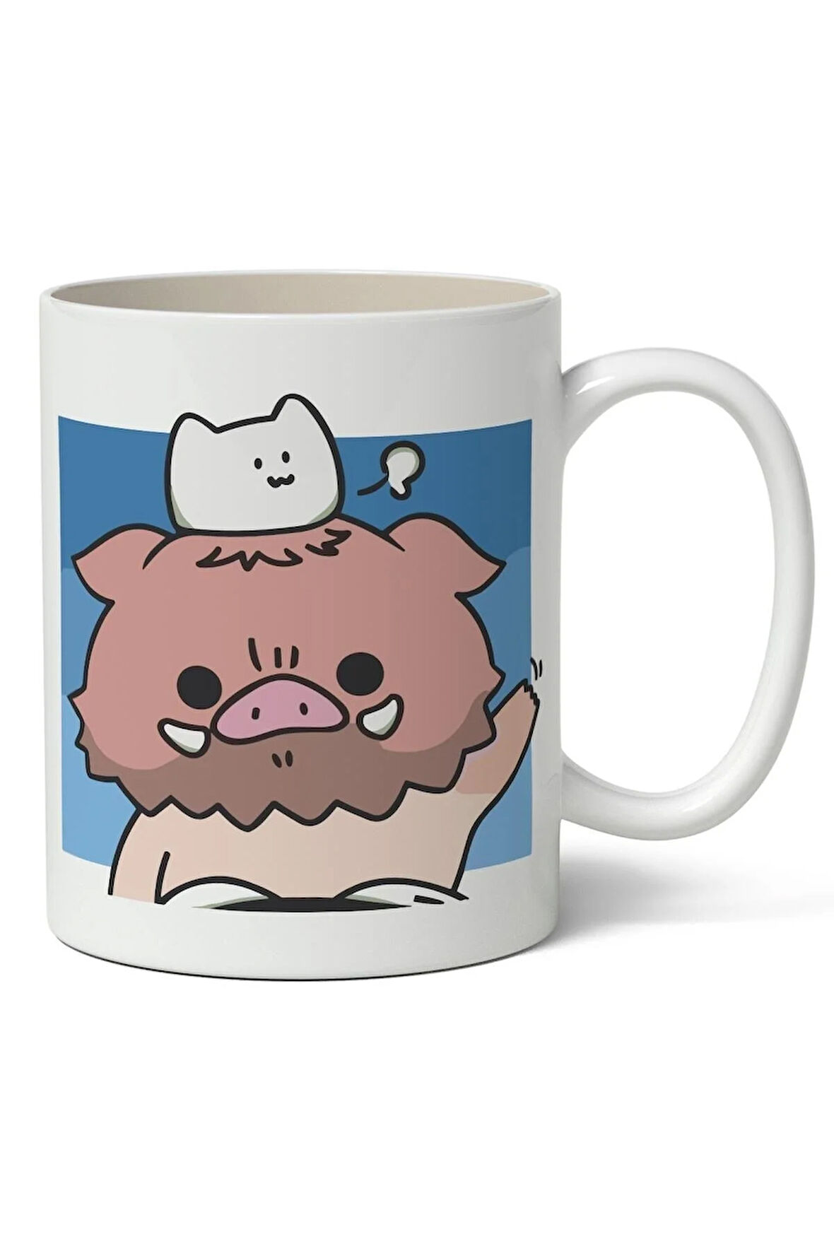 Demon Slayer Inosuke Hashibira Anime Avatar Baskılı Beyaz Kupa Bardak