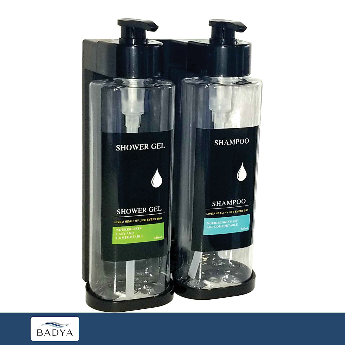 Otel Tipi 2'Li Sıvı Sabunluk Şampuanlık T.442