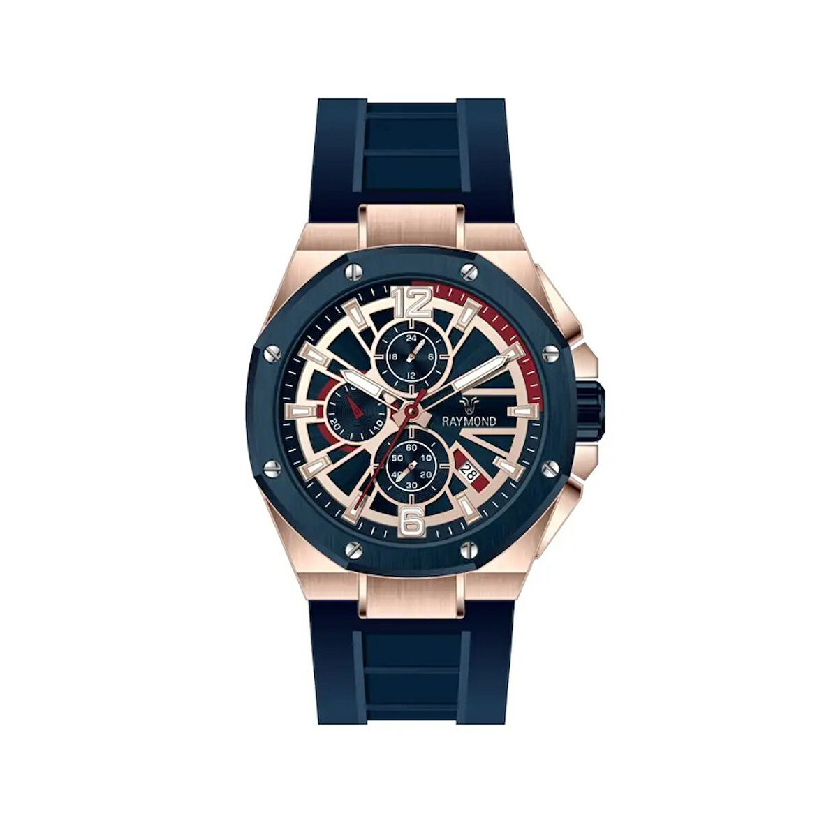 RAYMOND ERKEK KOL SAATİ RYM-83605-ROSE-LACİVERT
