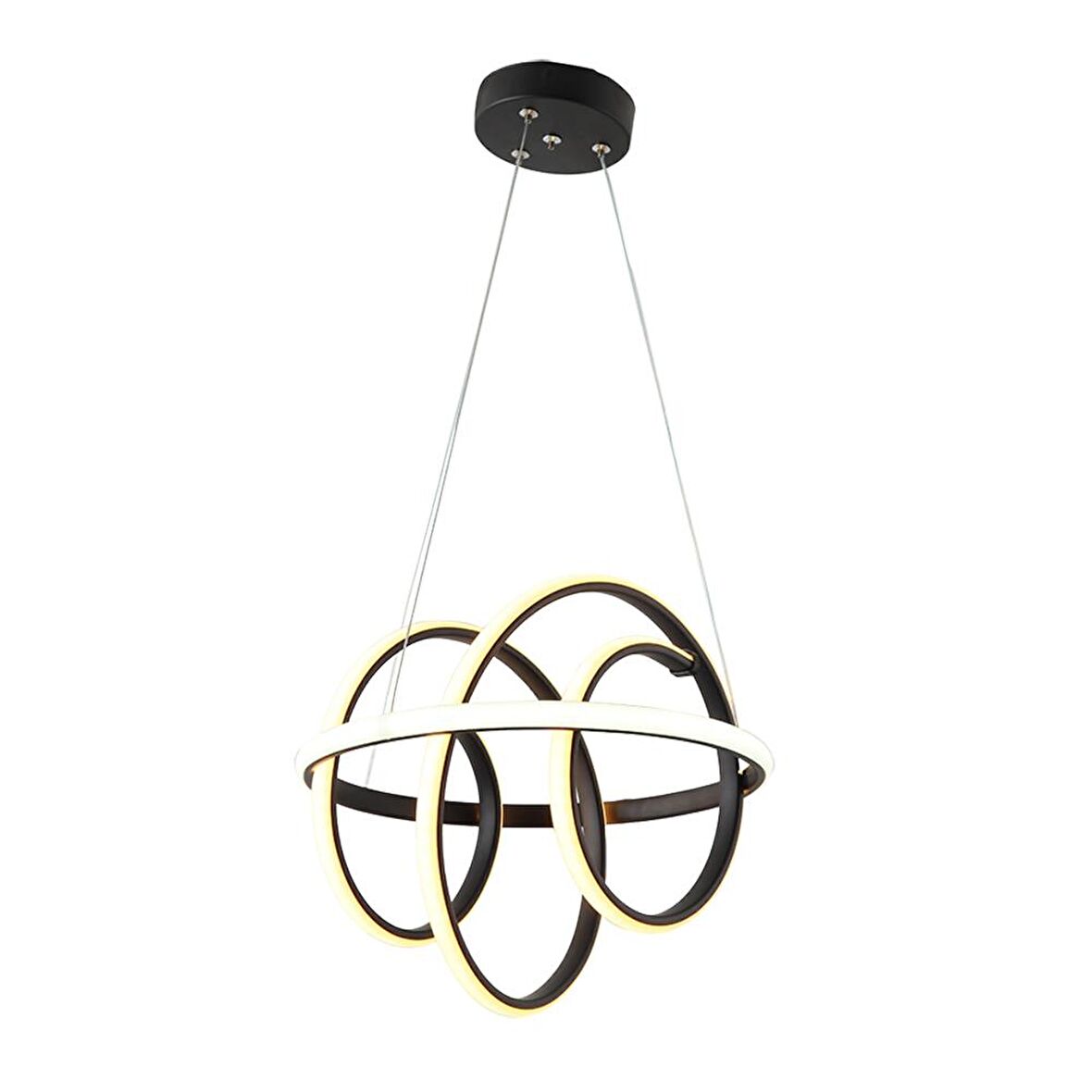 TT005-SY TT Aydınlatma Burgu Modeli ( Beyaz Işık Led ) Mat Siyah Led Avize
