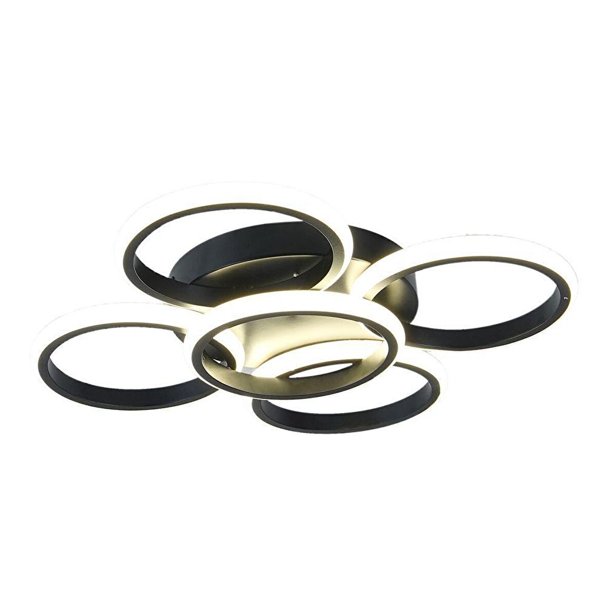 TT304-4+1-SY YUVARLAK TT Aydınlatma Mat Siyah 5 li ( Gün Işığı ) Led Avize