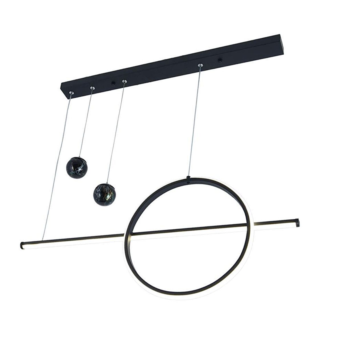 TT026-SY TT Aydınlatma Mat Siyah ( Sarı Işık ) Led Avize