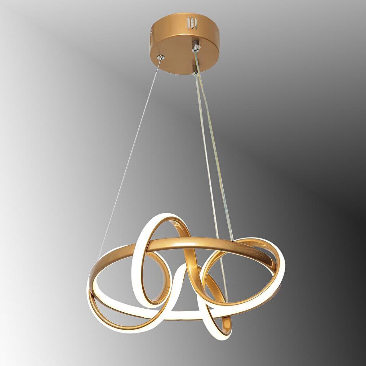 TT003-ESK TT Aydınlatma Sarmal Modeli Eskitme Boyalı ( Sarı Işık ) Led Avize