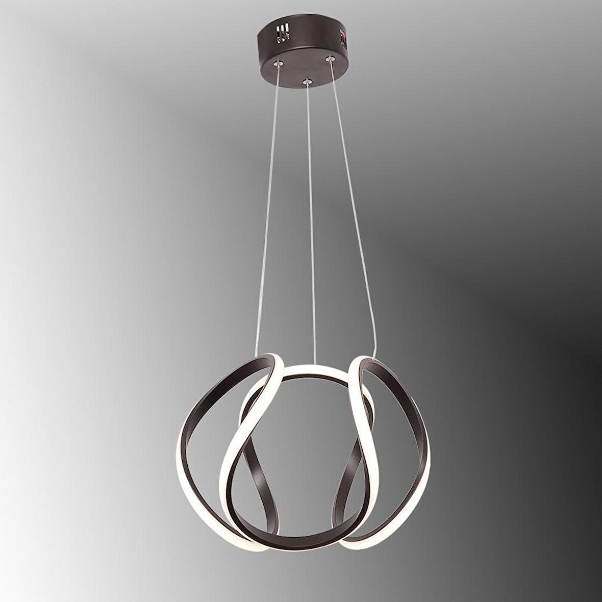 TT306-35-SY TT Aydınlatma Kavis Modeli Mat Siyah ( Gün Işığı ) Led Avize