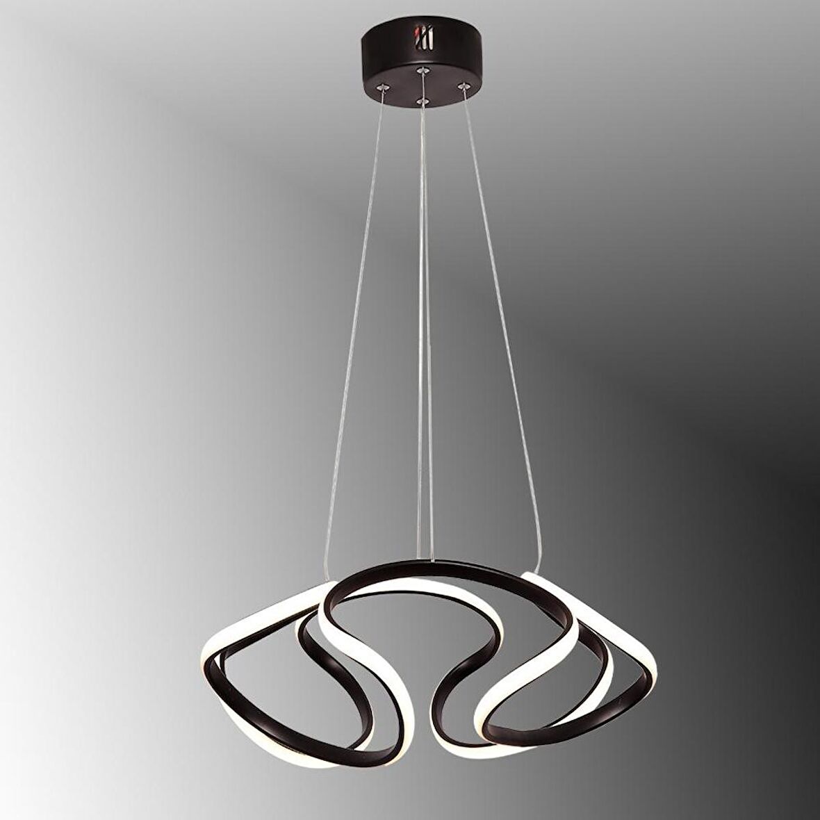 TT307-40-SY TT Aydınlatma Helezon Modeli Mat Siyah ( Gün Işığı ) Led Avize