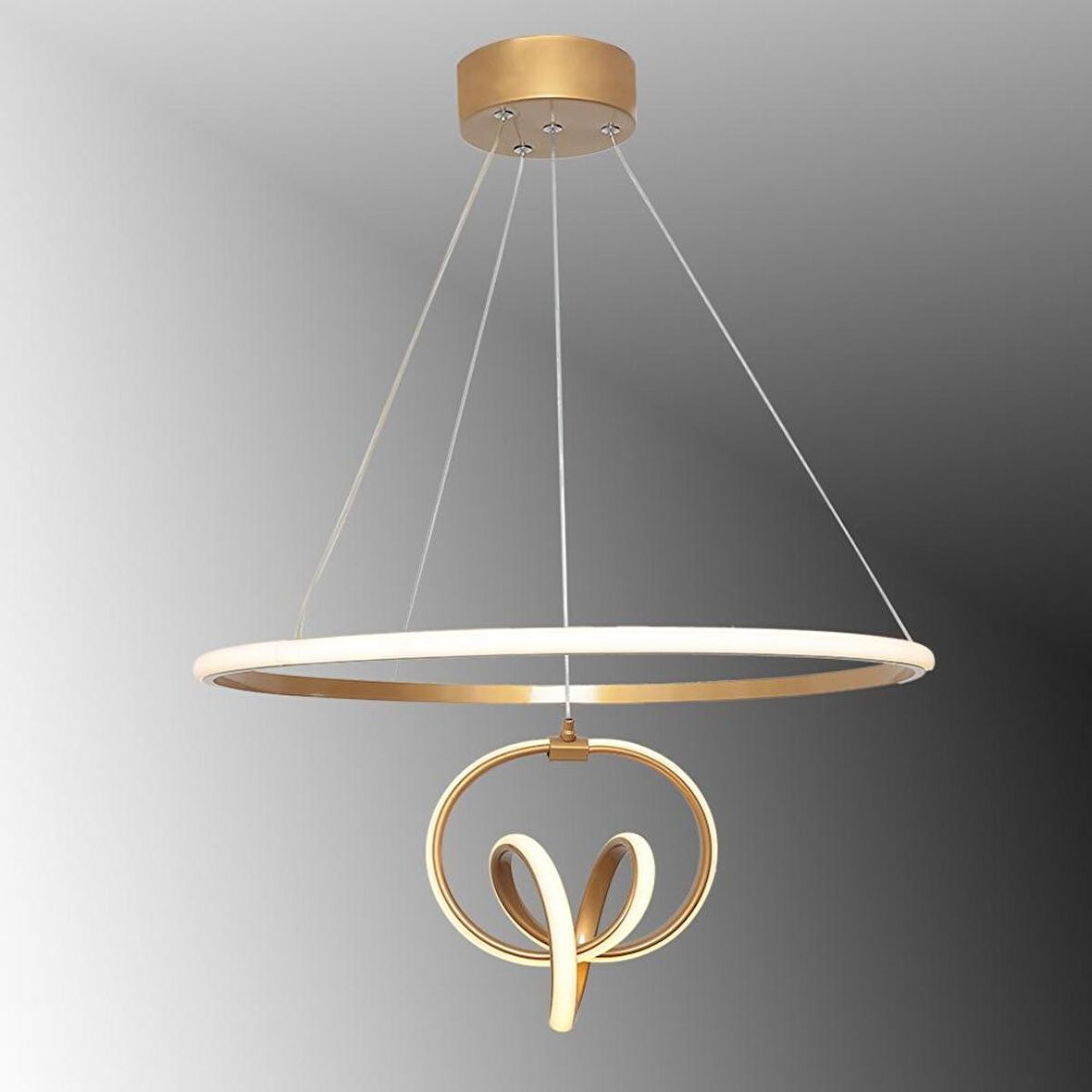 TT319-ESK TT Aydınlatma Canus Modeli Eskitme Boyalı ( Beyaz Işık ) Led Avize