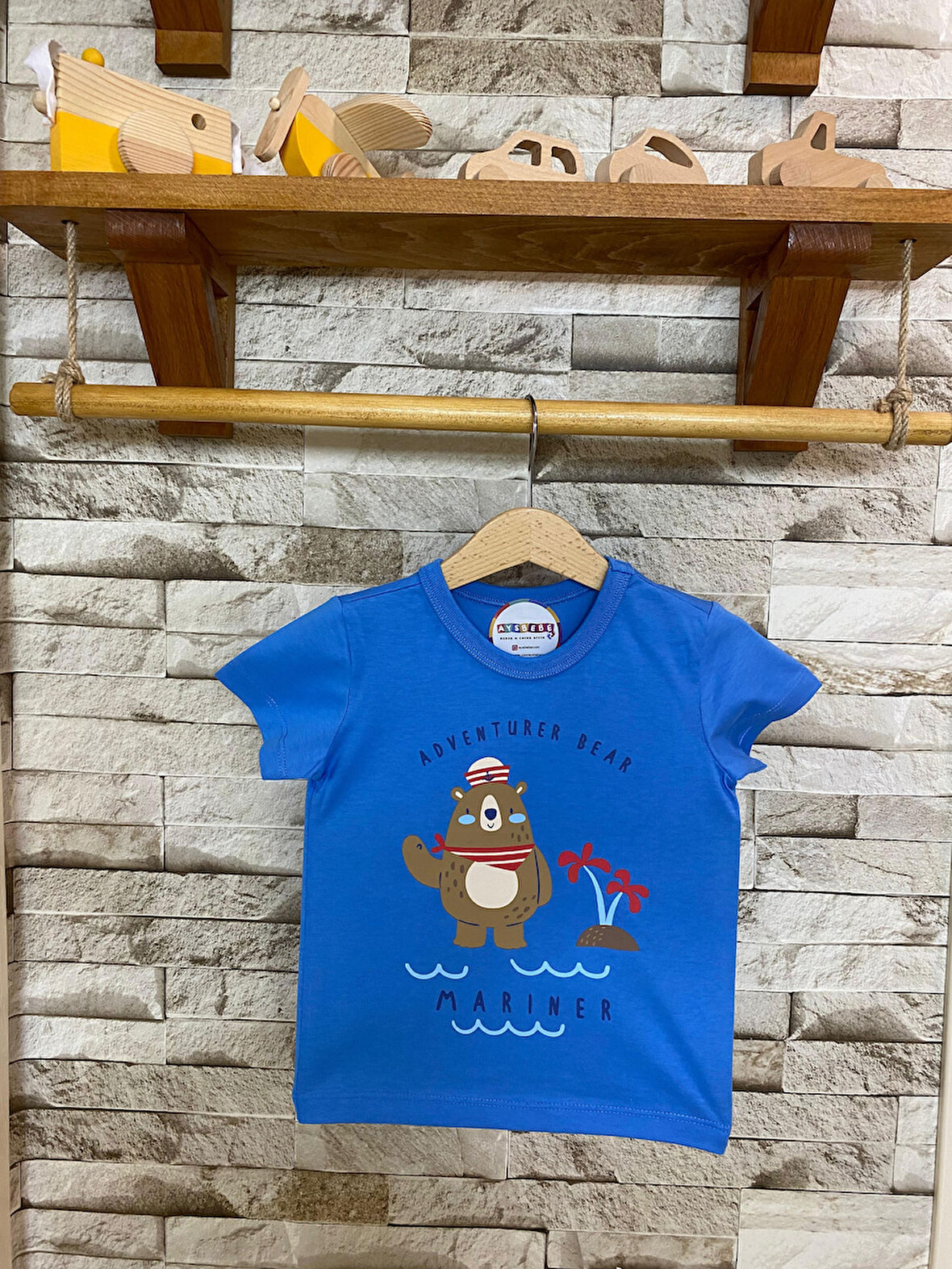 AYSBEBE ÇOCUK TİŞÖRT ADVENTURER BEAR AYI DESENLİ