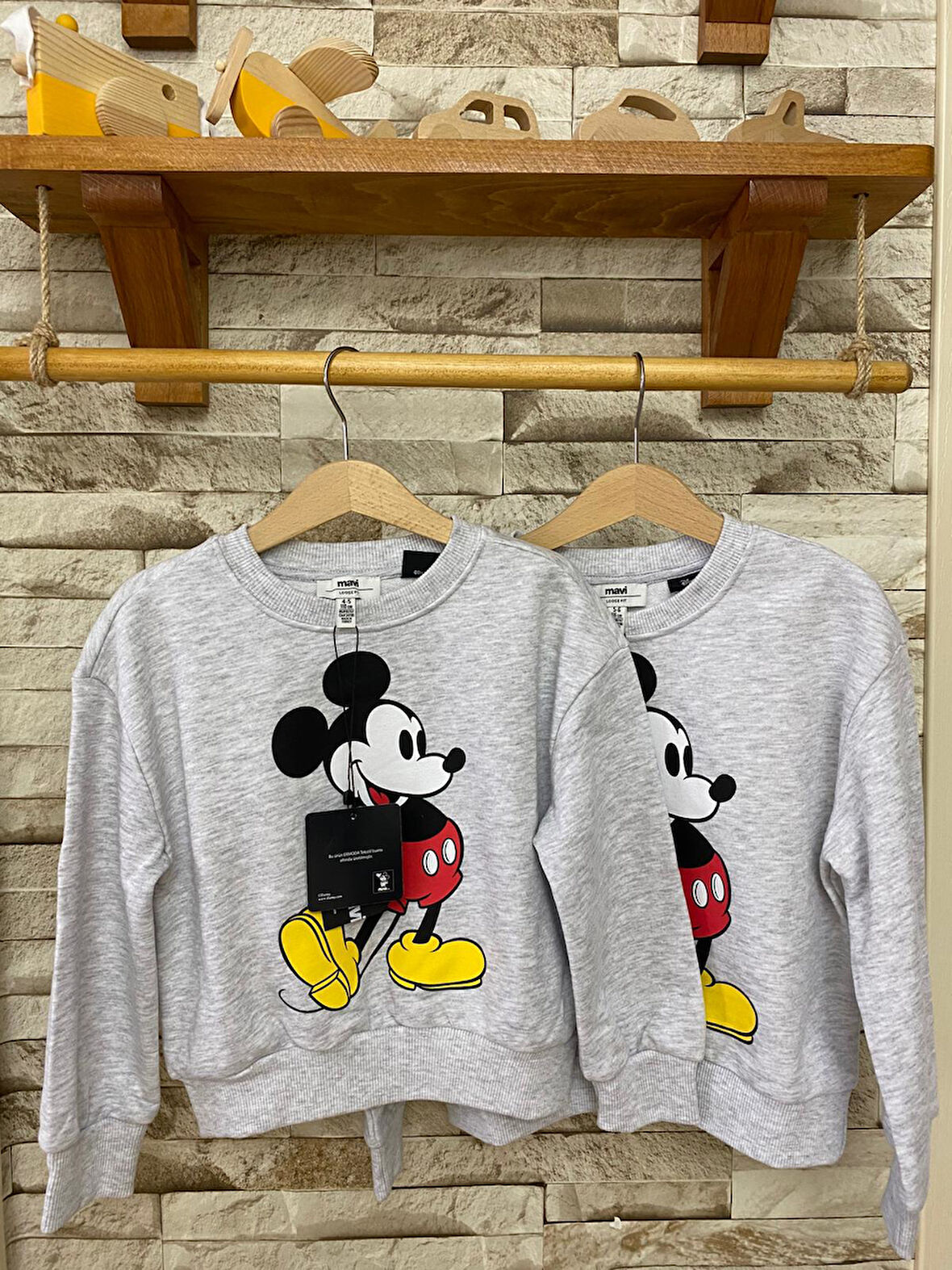 AYSBEBE Mickey Baskılı Kız Çocuk Sweatshirt